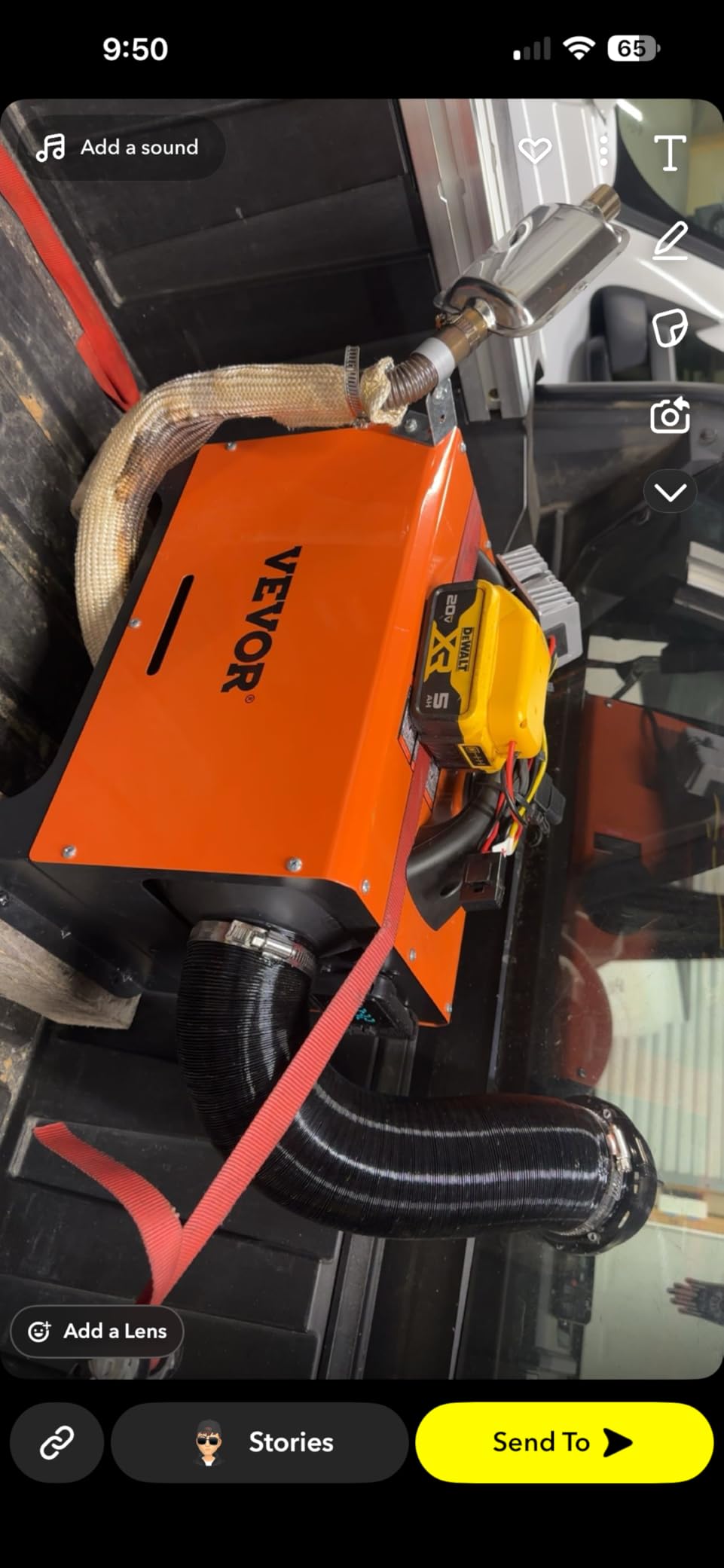 VEVOR Diesel Heater, 12V All-in-one Diesel Air Heater with Remote Control and LCD Display, 5L Fuel Tank Fast Heating Portable Diesel Parking Heater for RV, Truck, 8KW, Upgrade - APP Control, Orange | Automatic Altitude Adjustment, Remote Control, LCD Display, Working Temperature -104℉-104℉ Diesel Parking Heater, Outdoor customer photo 2