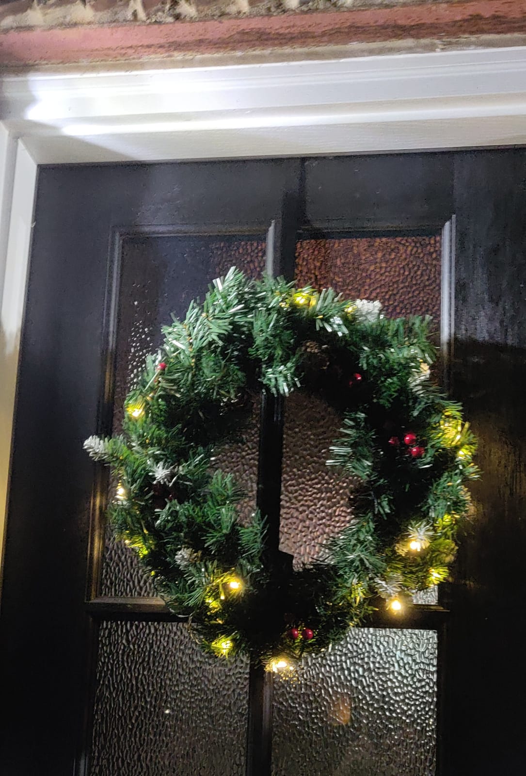24 Inch 2FT Christmas Wreath, 30 LED Lights Christmas Wreaths for Front Door with Bow Red Berries Pine Cones, Prelit Timer Home Decor, Xmas Wall Windows Decorations Indoor Outdoor customer photo 2