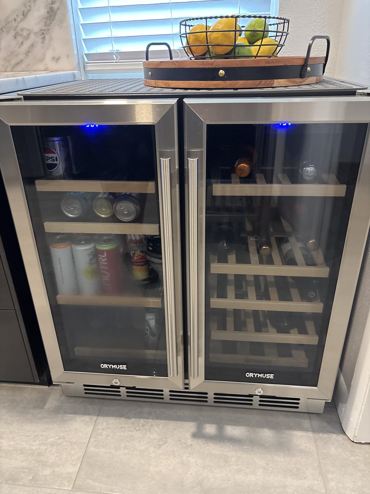 ORYMUSE Dual Zone Wine Fridge Freestanding 175 Bottle, 24 Inch Large Capacity Built-in Wine Cooler Refrigerator with Upgraded Compressor Cooling and Intelligent Temperature Memory customer photo 1