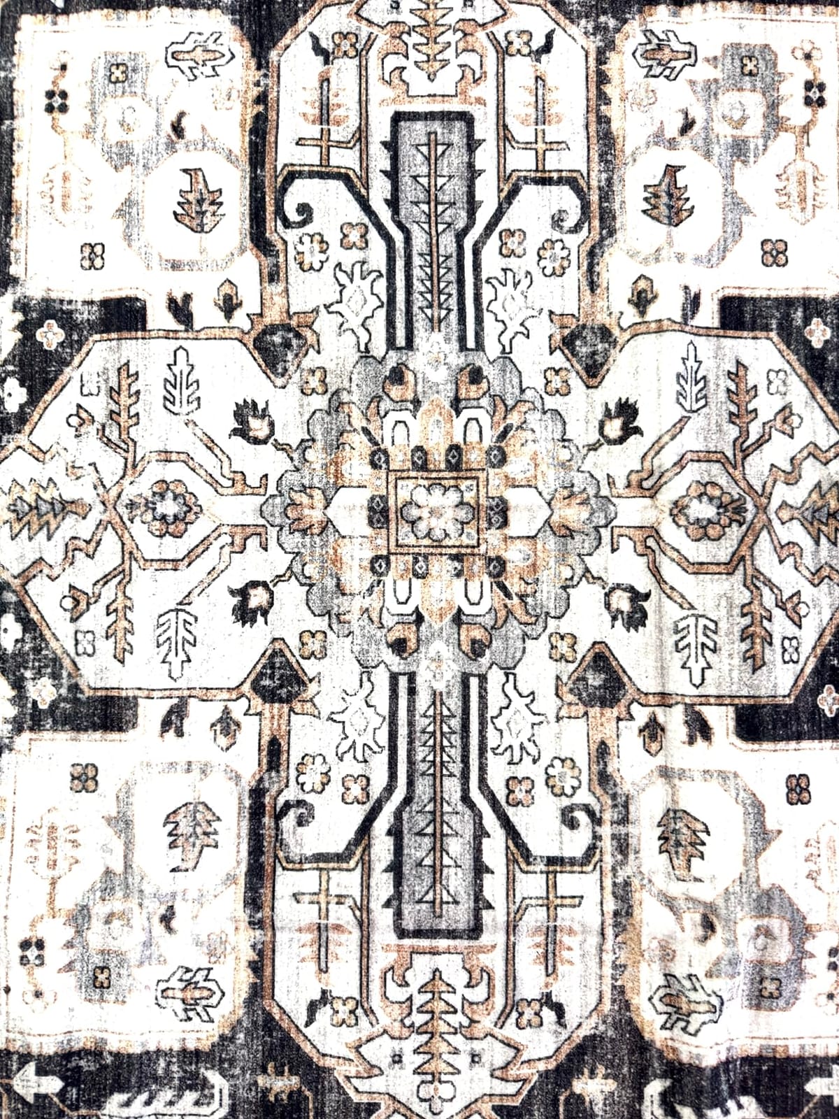 RUUGME Washable 8x10 Area Rugs - Large Rugs for Living Room Stain Resistant Carpet Vintage Rugs for Bedroom with Non Slip Backing Home Decor Floor Decoration Mat (8x10 Black) customer photo 2