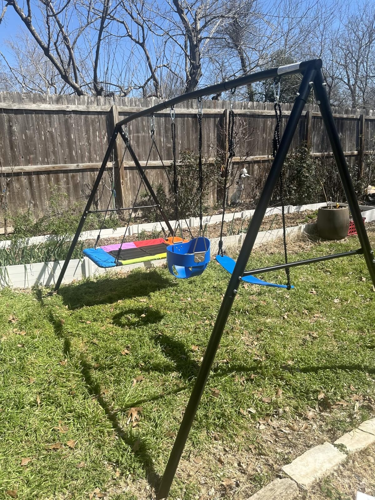 Hapfan 3 in 1 Swing Set for Backyard with Toddler, Platform and Belt Swing customer photo 2