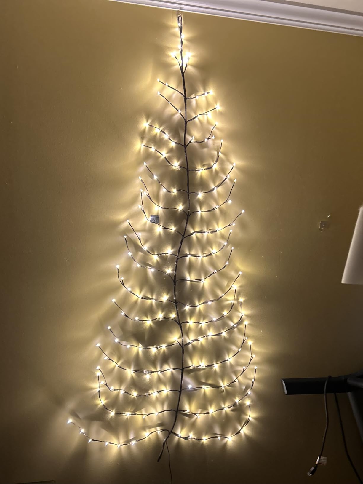Hairui Lighted Brown Wall Tree 6FT 180 Warm White LED Lights for Easter Home Fireplace Christmas Decoration Inside Outside customer photo 1