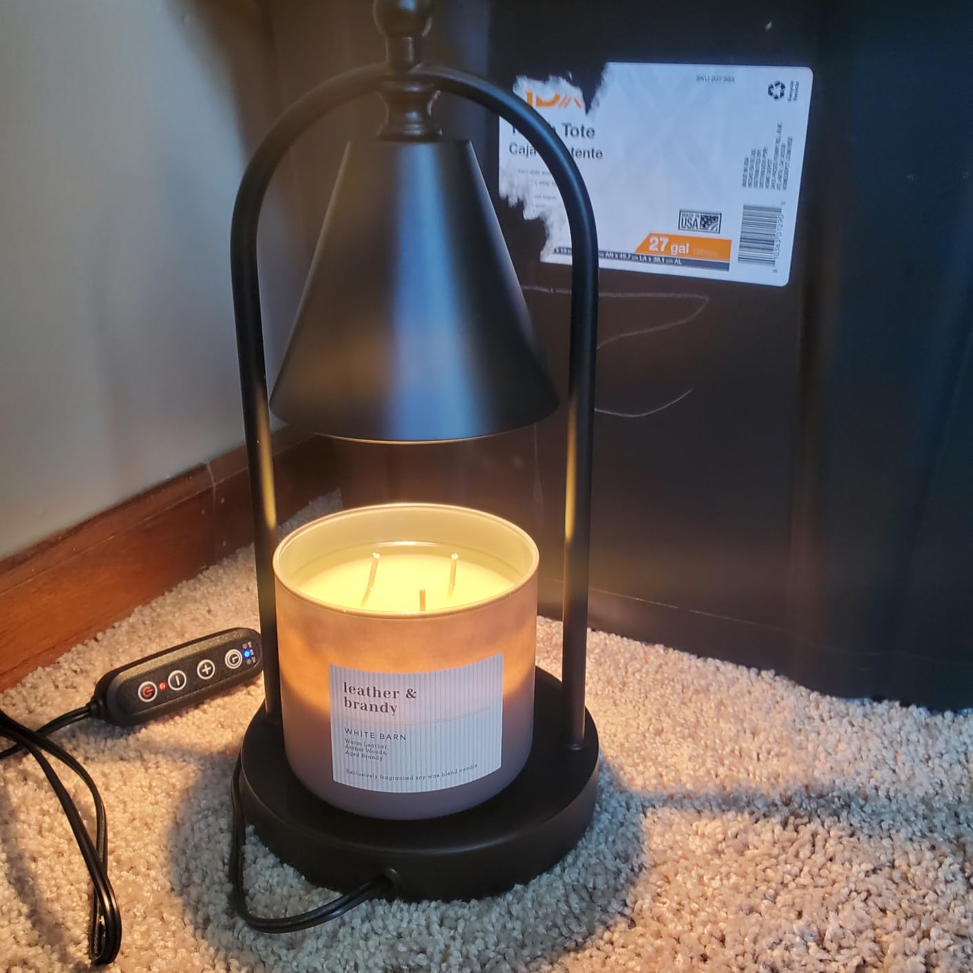 Candle Warmer Lamp with Timer, Electric Black Candle Warming Light for Bedroom, Dimmable Wax Melts Warmer for Home Decor Beside Lamp Gifts for Women (2 Bulbs Included) customer photo 1