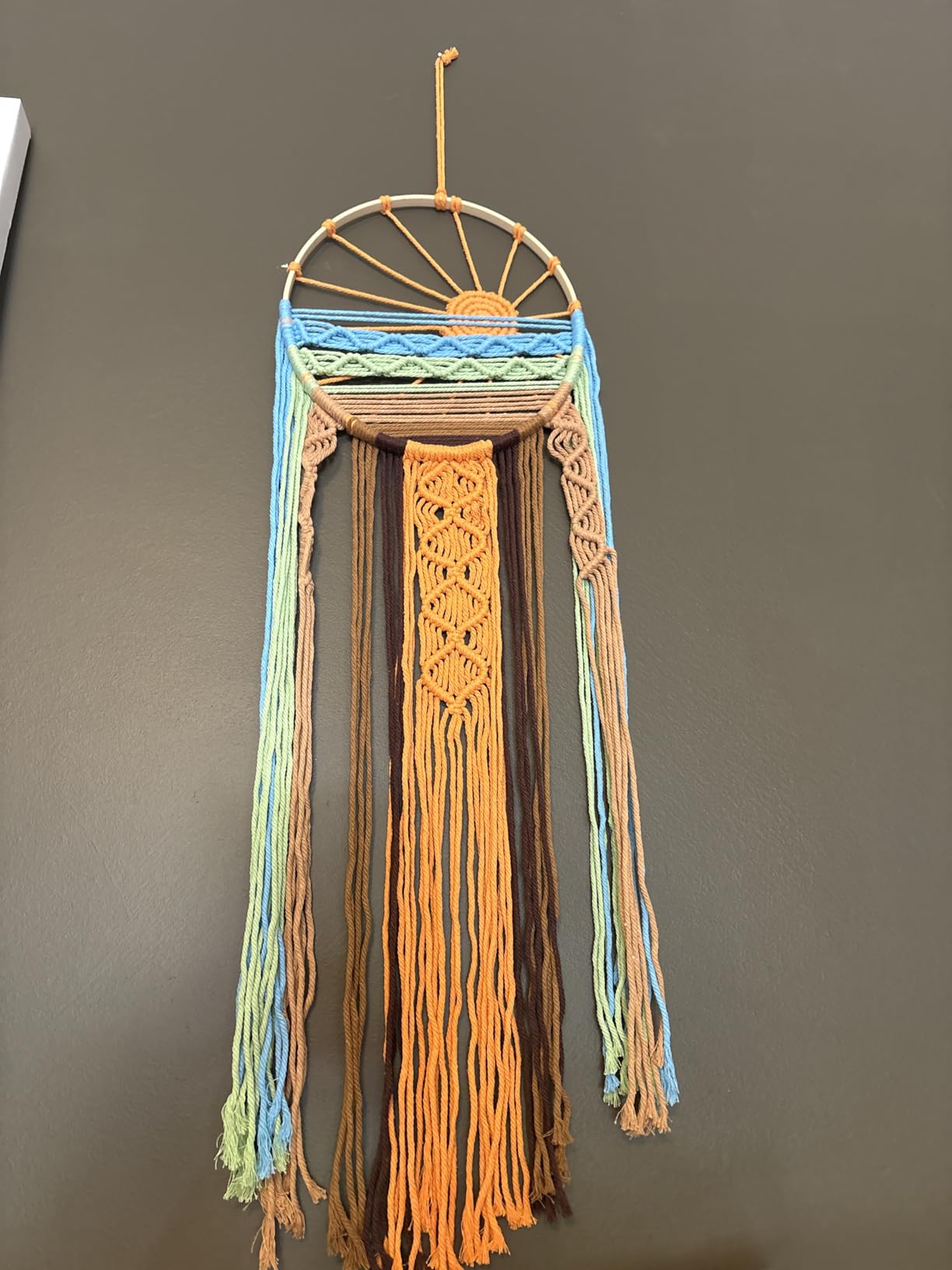 Artilady Macrame Wall Hanging Tapestry, Boho Sun Art Decor Dream Catcher customer photo 1