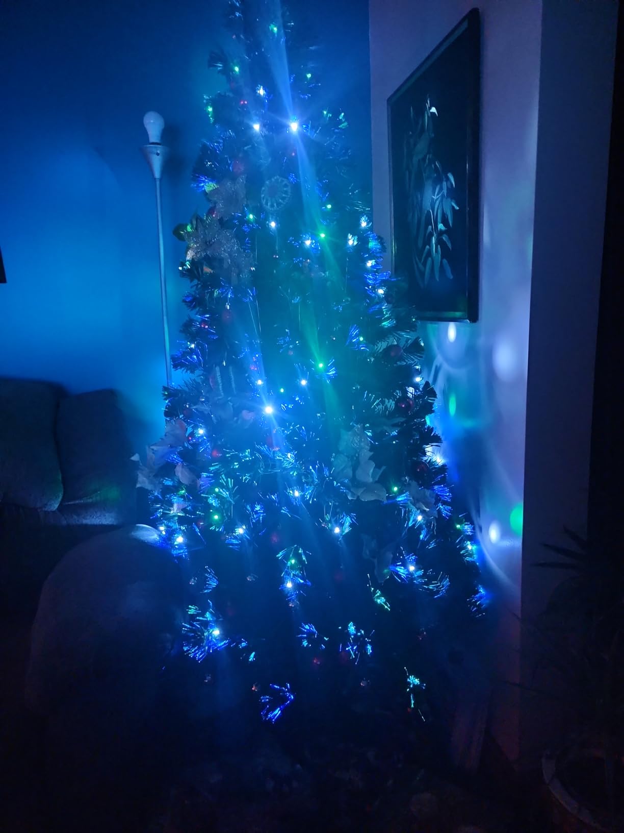 Best Choice Products 6ft Pre-Lit Fiber Optic Artificial Pine Christmas Tree, Holiday Décor Centerpiece w/ 230 Multicolored LED Lights, 8 Sequences, Foldable Stand customer photo 2