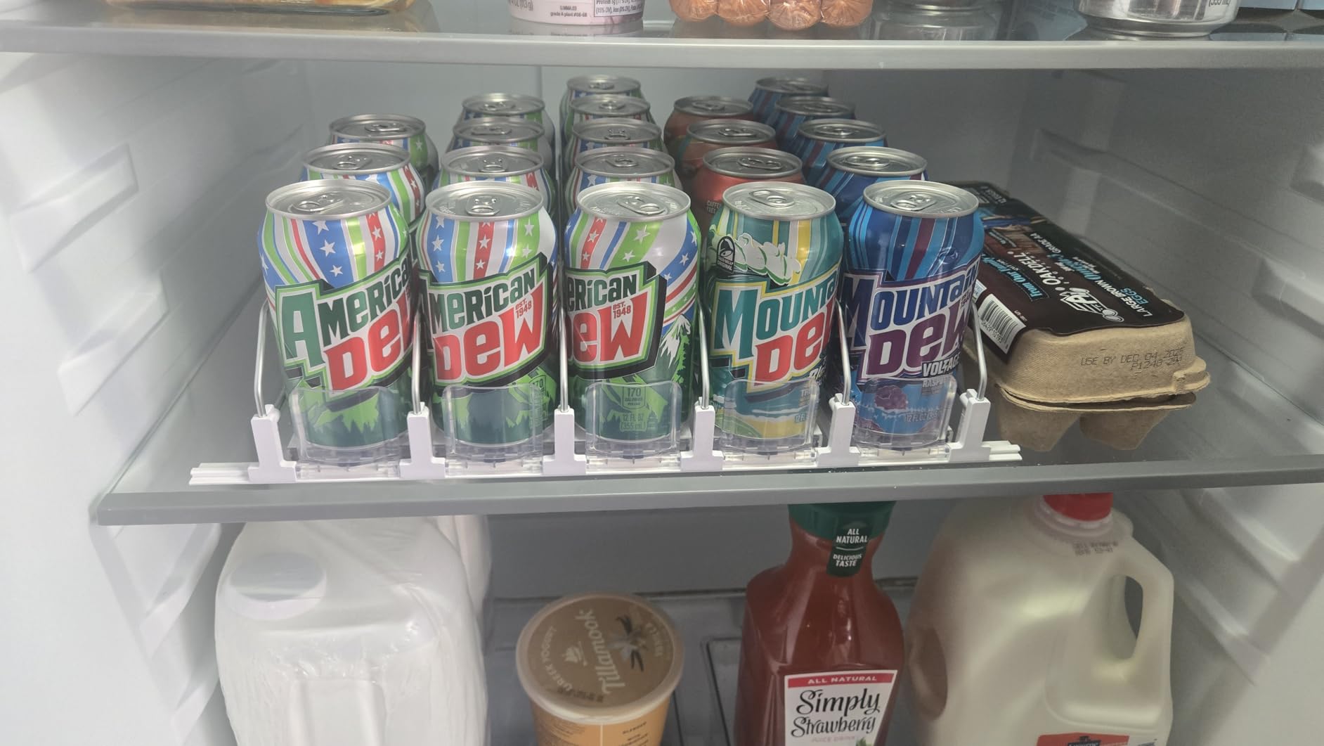 Coanto Drink Organizer for Fridge, Soda Can Organizer for Refrigerator with Automatic Pusher Glide, Adjustable Width Drink Dispenser for Fridge, Holds up to 25 Cans or Bottles, 5 Row customer photo 2