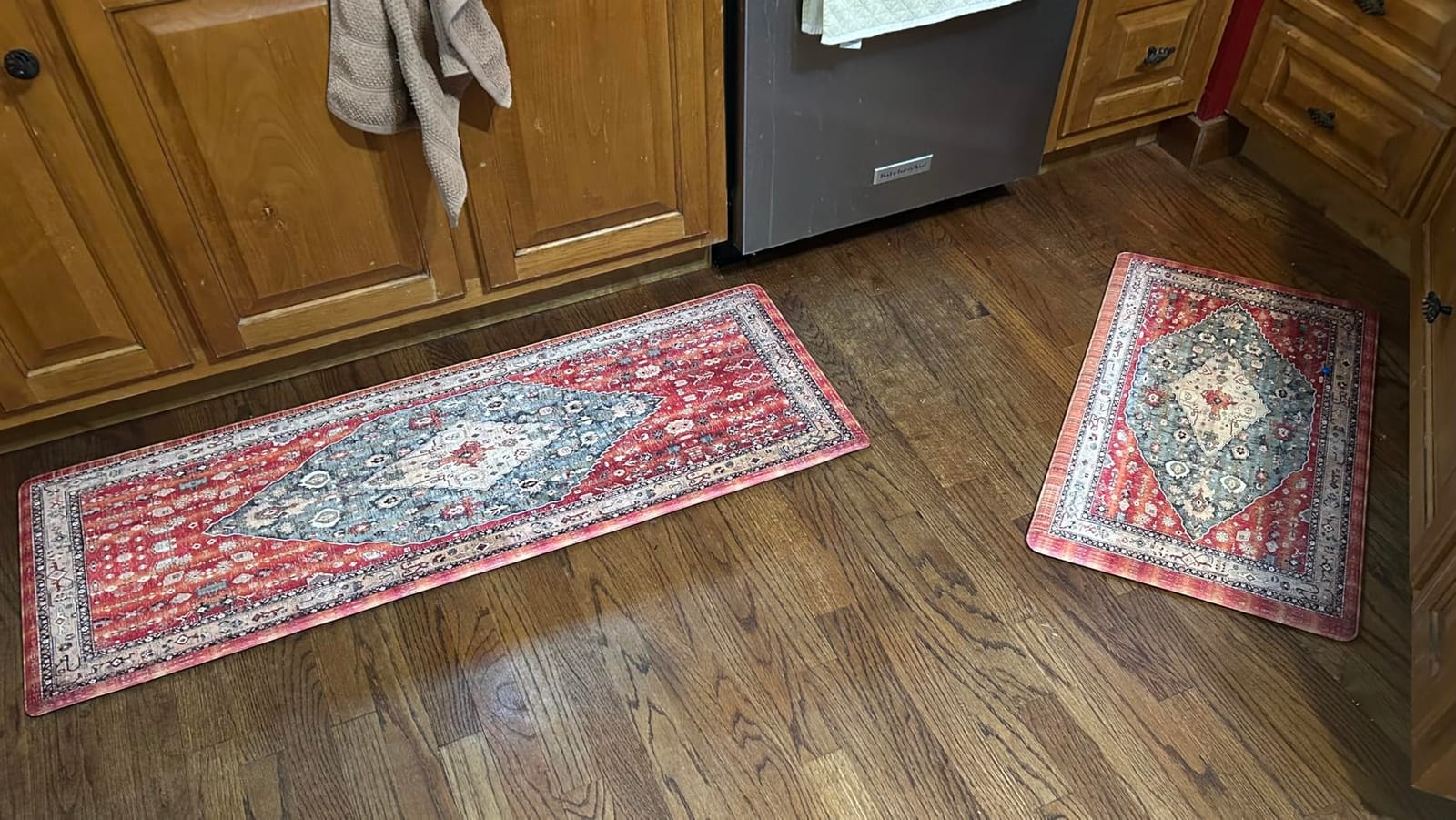 Collive Boho Kitchen Rugs Sets of 2 Fall Kitchen Mats for Floor Waterproof customer photo 2