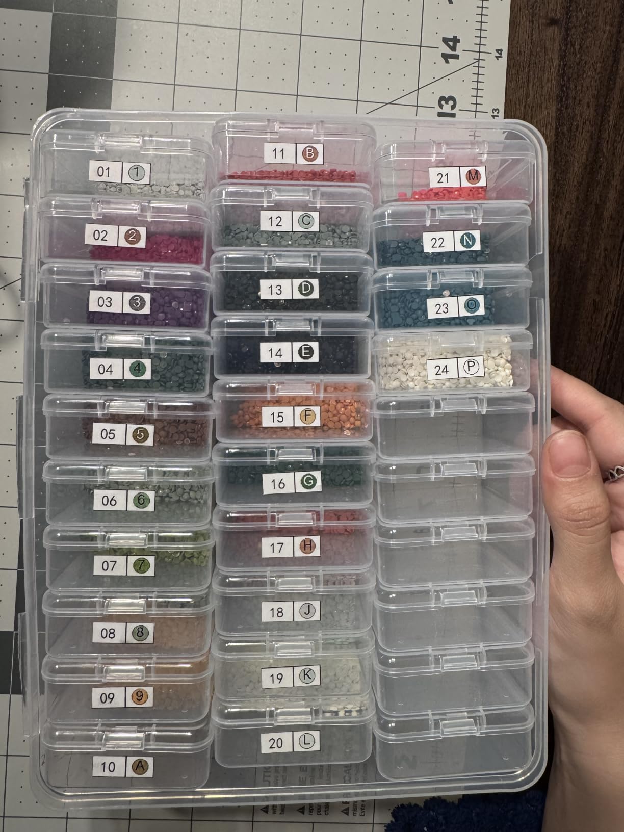 Mathtoxyz Bead Organizer Box, 30Pcs Small Beads Organizers and Storage Plastic Cases Mini Clear Dimond Storage Containers Boxes with Hinged Lid and Rectangle for Bracelet Making DIY Jewelry Craft Nail customer photo 2
