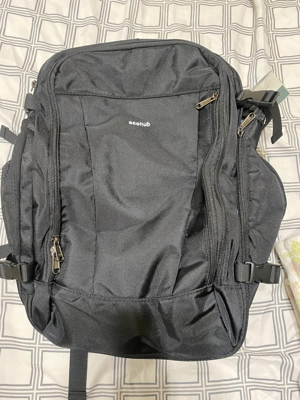 ECOHUB Travel Backpack 18x14x8 Frontier Airlines Personal Item Bag Black | Carry On Backpack with 13 Pockets, Casual Daypack for Men Women Airline Approved Water Resistant Back pack with Charging Port customer photo 1