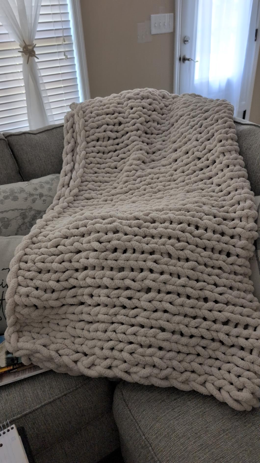 Chunky Knit Blanket Throw for Couch, 51