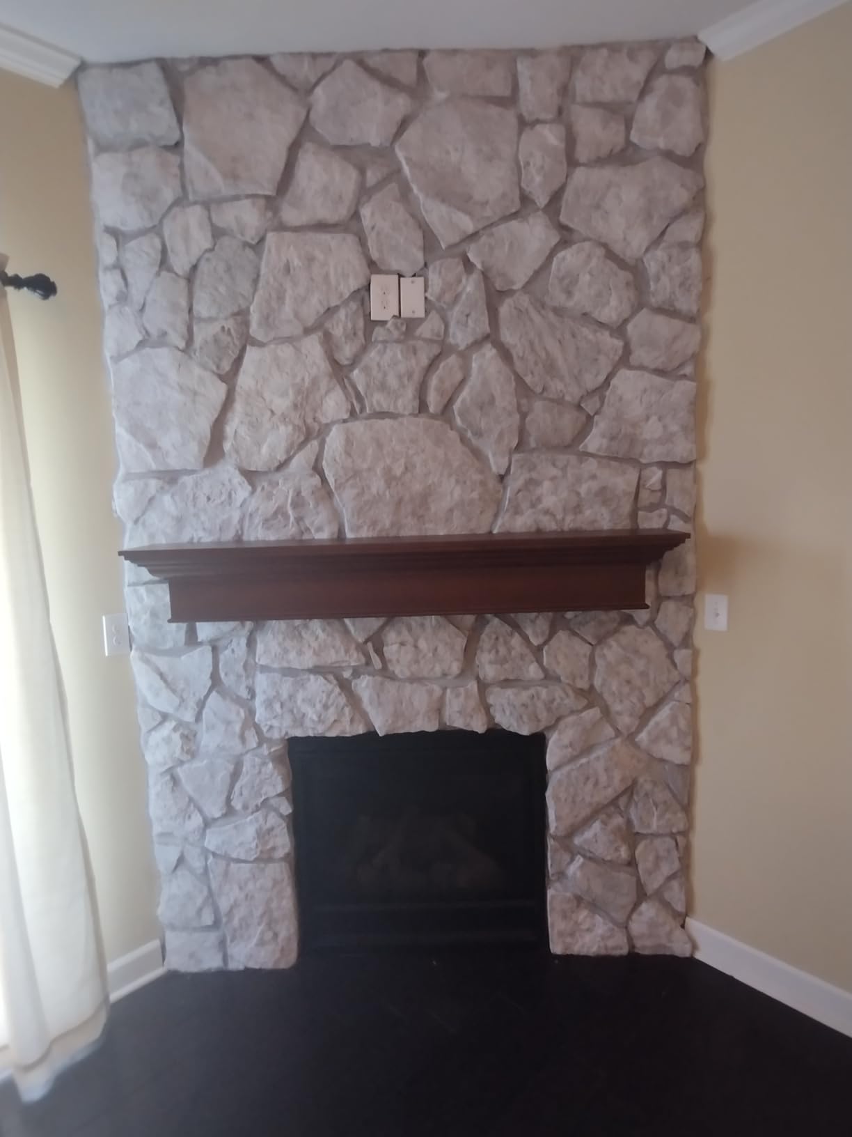 Eshoma Fireplace Mantel, 72 Inch Handcrafted Wood Mantles for Over Fireplace, Wall Mounted Fireplace Mantel Shelf, Floating Mantel Shelf for Living Room Decor, Walnut customer photo 2