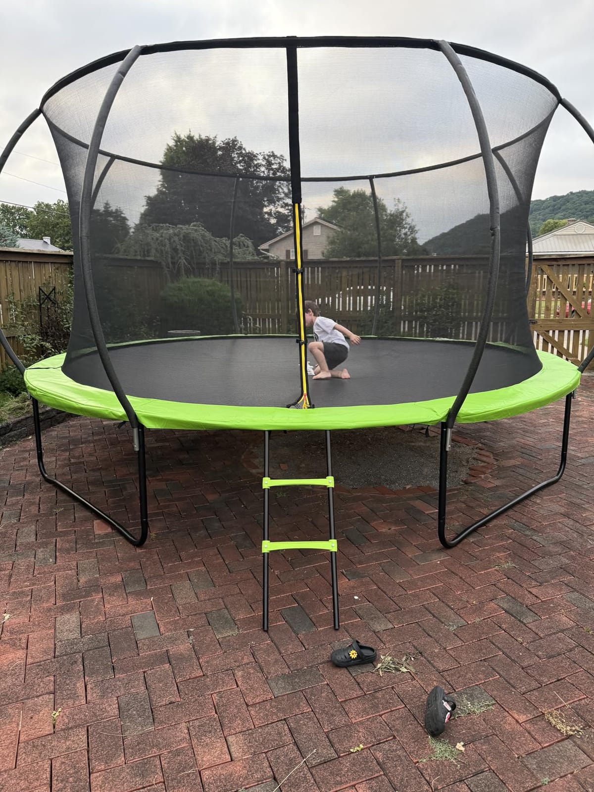 JoyBerri Outdoor Trampoline – with LED Lights, Net, Ladder, ASTM Certified customer photo 1