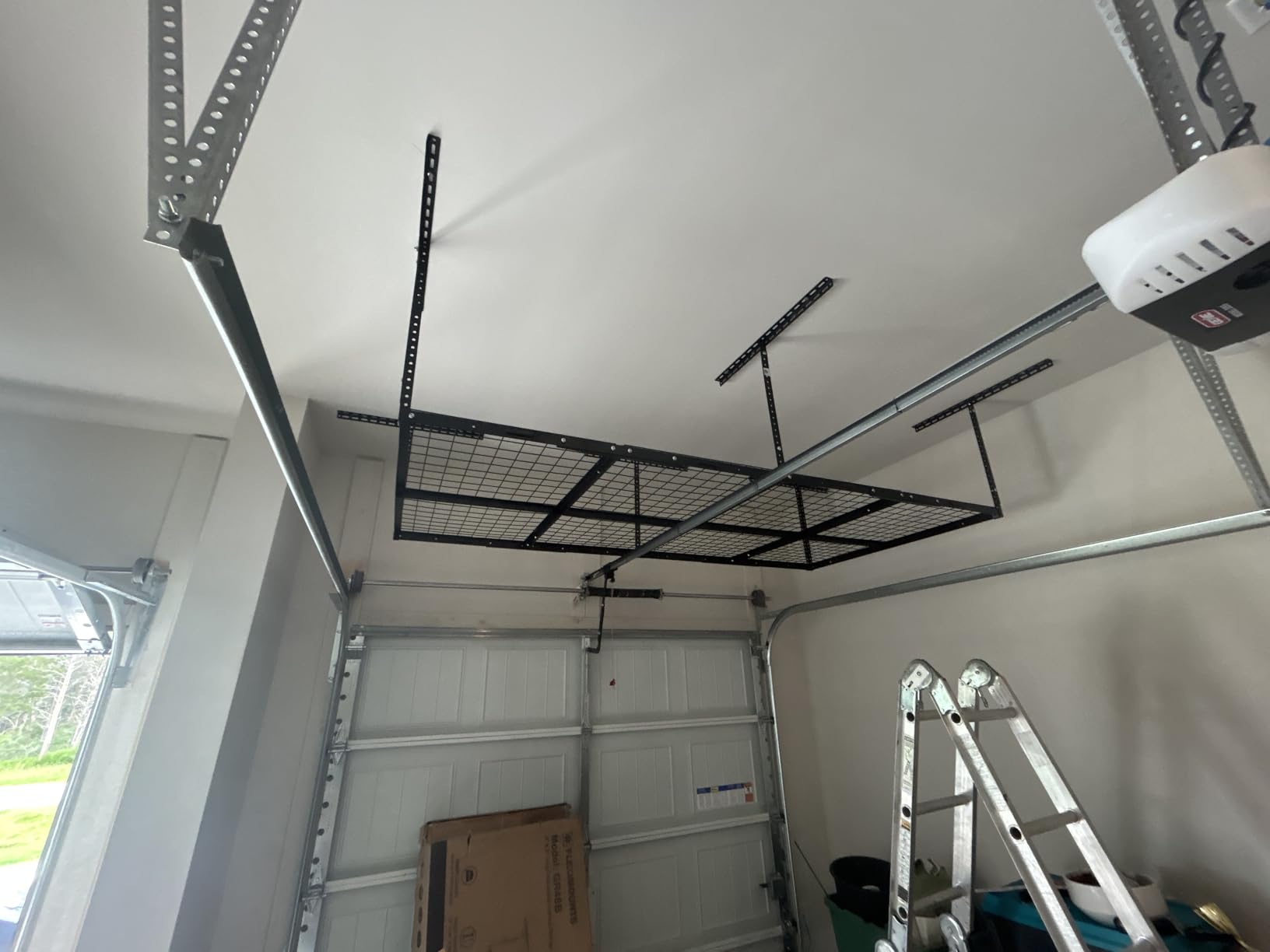 4x8ft Overhead Ceiling Garage Storage Rack, 750LBS Capacity, Black customer photo 1