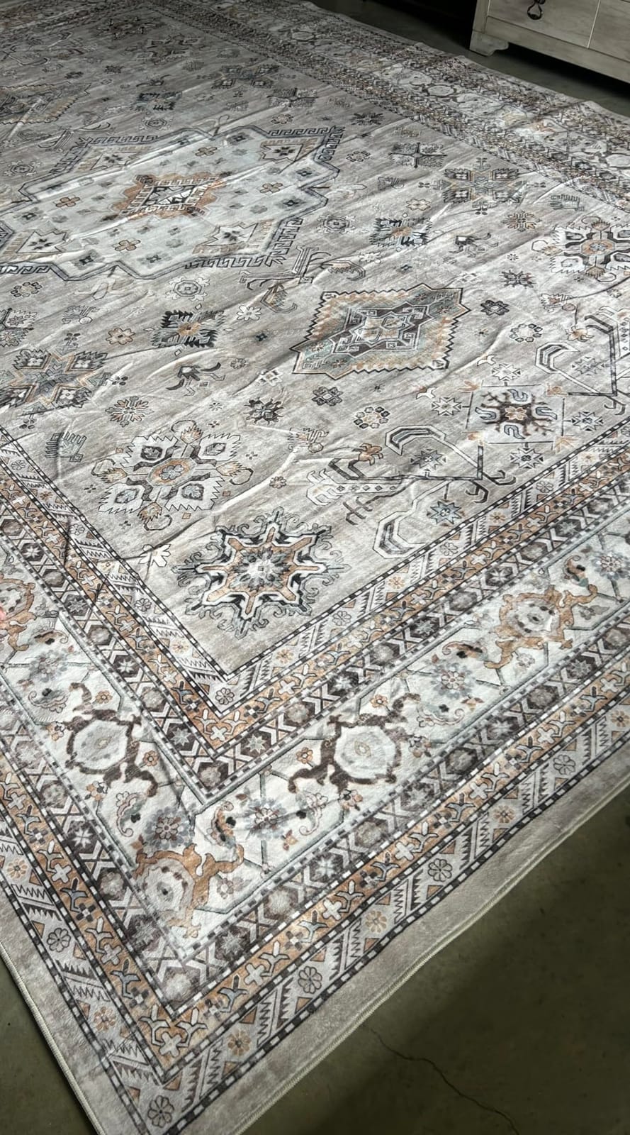 cotiled 5x7 Area Rug for Living Room, Washable, Traditional, Beige customer photo 1