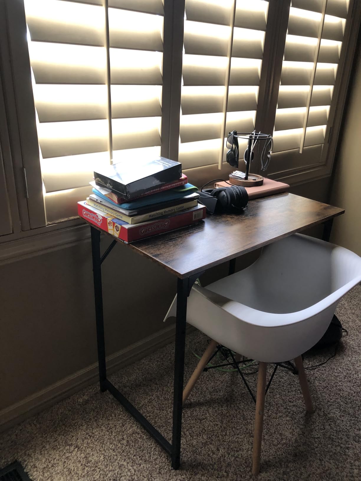 PayLessHere | 32 Inch Computer Desk | Brown | Sturdy Office Desk | Metal Frame, Adjustable Feet | Water-Resistant, Scratchproof Surface | Writing Table for Home Office or Study | Pack of 1 customer photo 1