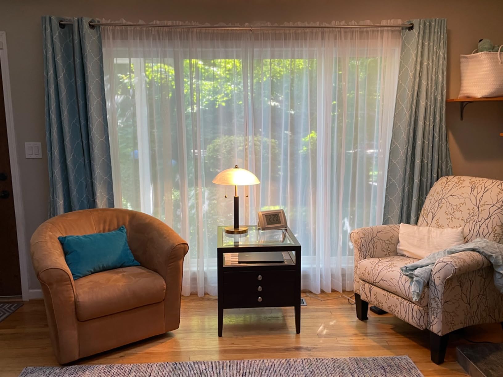 Double Curtain Rods Warm Gold,Room Darkening Drapery Rod for 72-144 Inches,Adjustable 3/4 Inches Front and 5/8 Inches Back Quality Metal Rod for Window,Wrap Around Design customer photo 1