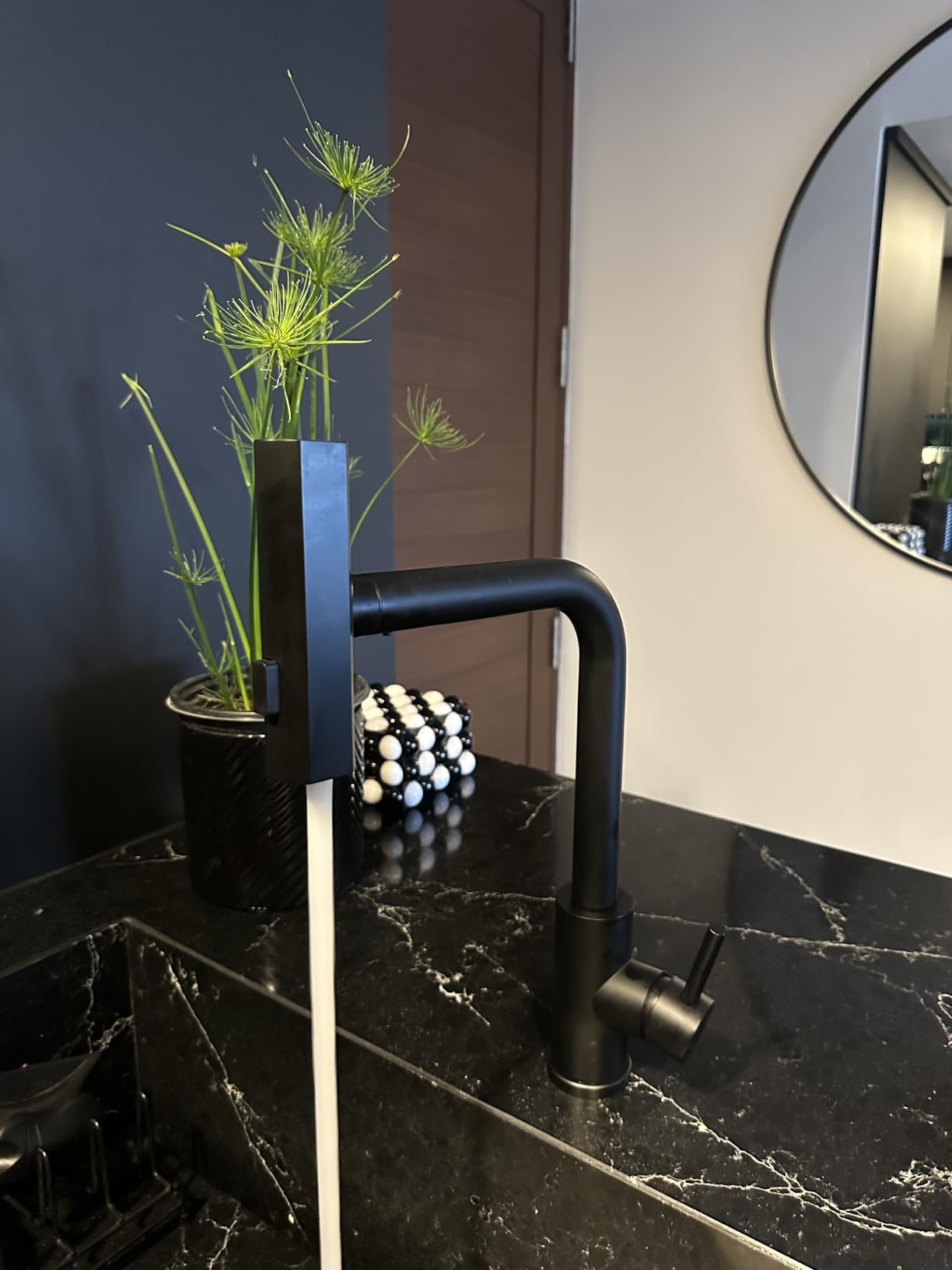 JOOM Black Waterfall Kitchen Faucet with Pull Down Sprayer & Soap Dispenser customer photo 1