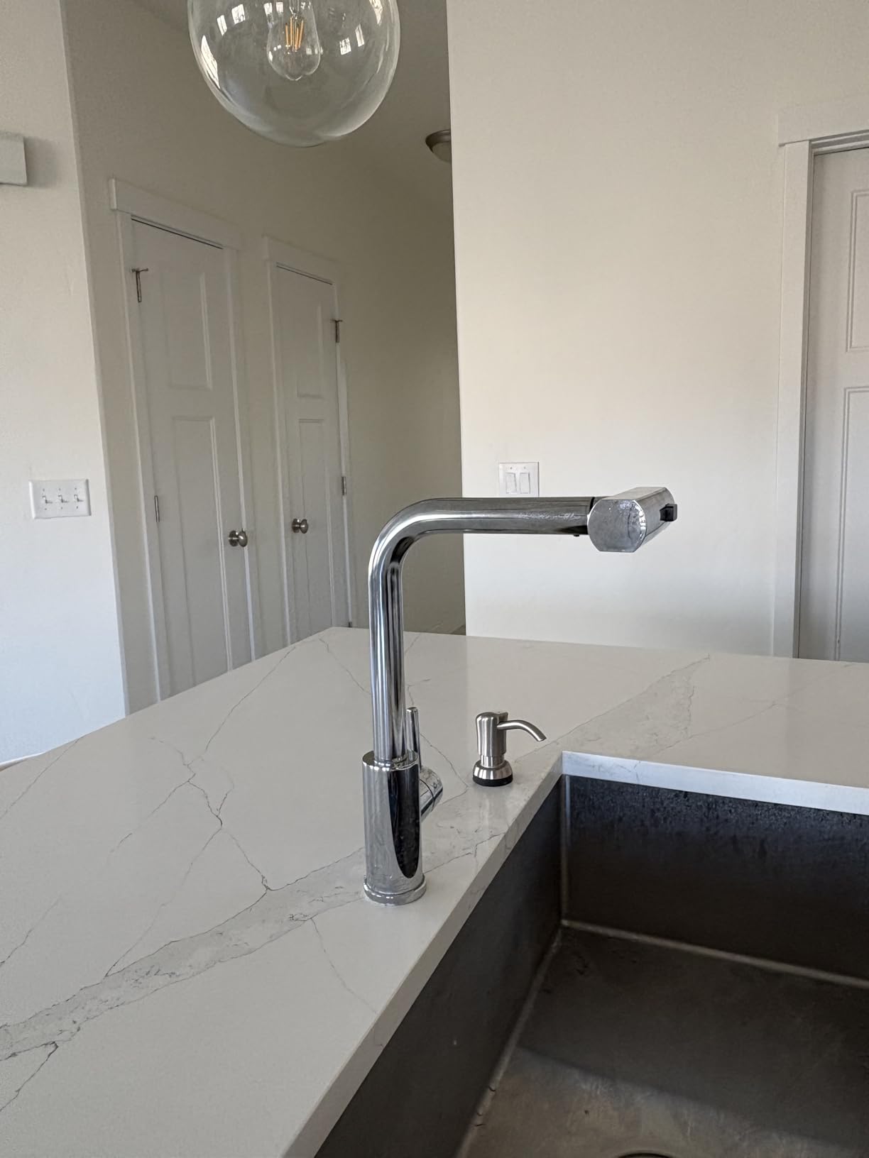 JOOM Black Waterfall Kitchen Faucet with Pull Down Sprayer & Soap Dispenser customer photo 2