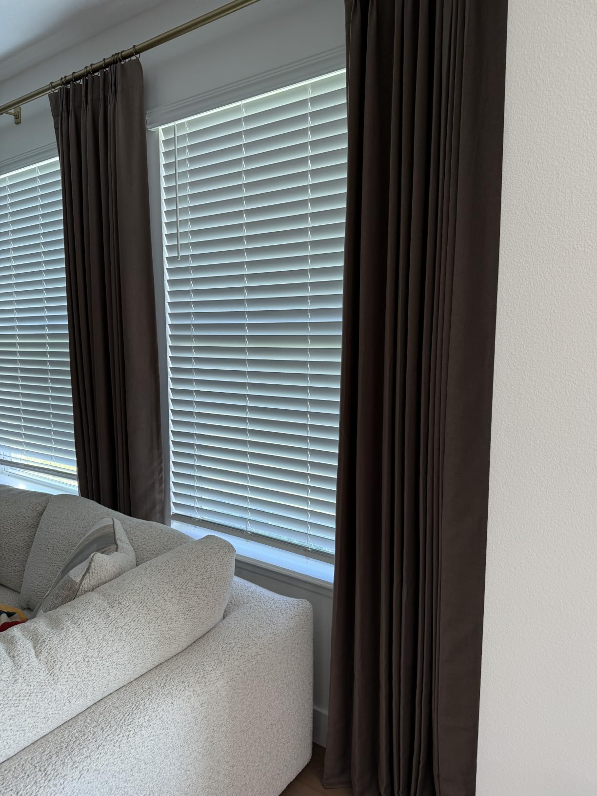 Vision Home Natural Pinch Pleated Full Blackout Curtains Linen Blended Room Darkening Window Curtains 90 inch for Living Room Bedroom Thermal Insulated Pinch Pleat Drapes with Hooks 2 Panel 40