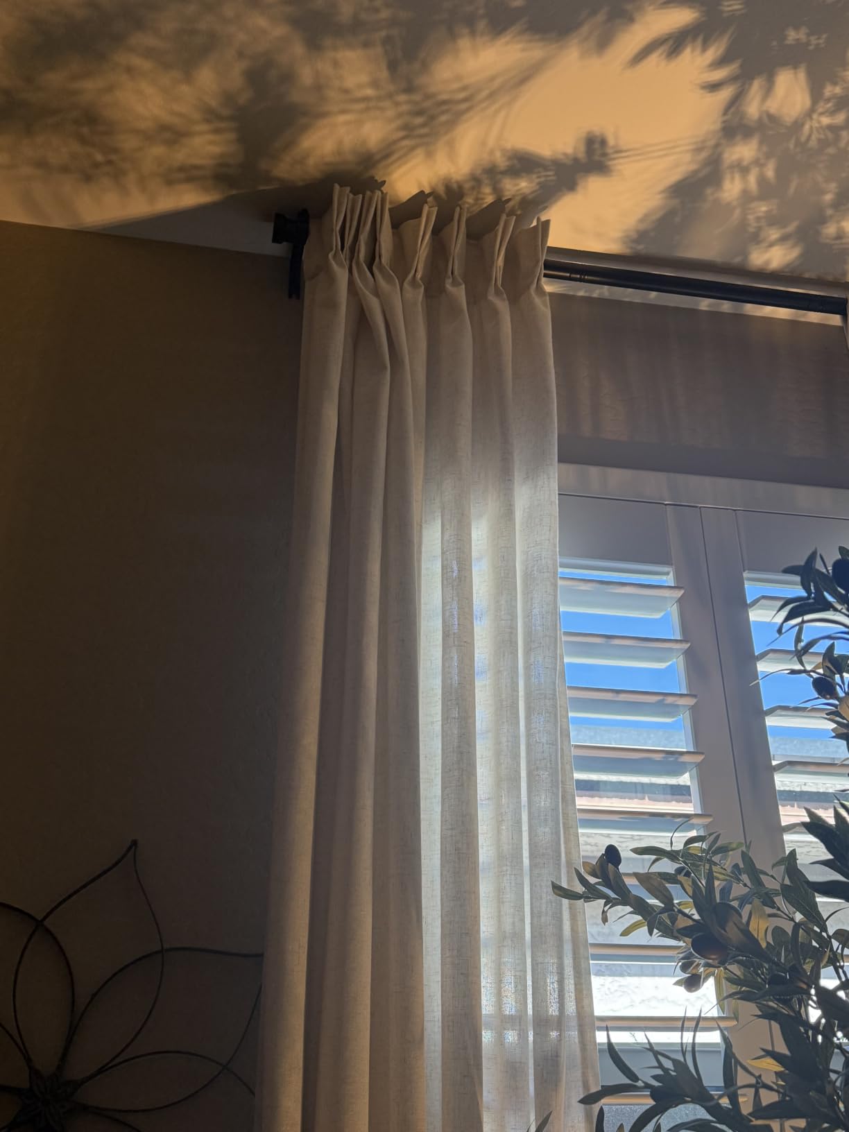 Aersas Linen Pinch Pleated Curtains 84 Inch Length 2 Panels Set for Living Room Cream Semi Sheer Window Curtain for Bedroom Boho Farmhouse Neutral Back Tab Drape Decor with Hooks, Natural Beige Ivory customer photo 1