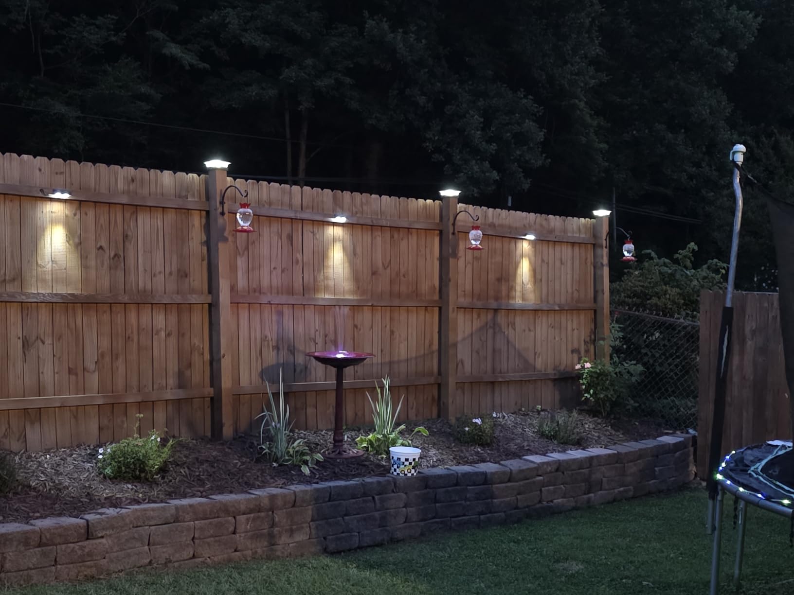 JOFIOS Solar Fence Lights 12 Pack, 50 Lumens Outdoor Fence Solar Lights with 12 Modes RGB Color Glow LED Solar Lights Outdoor Waterproof, Solar Lights for Patio, Backyard, Deck, Fence, Railing. customer photo 1