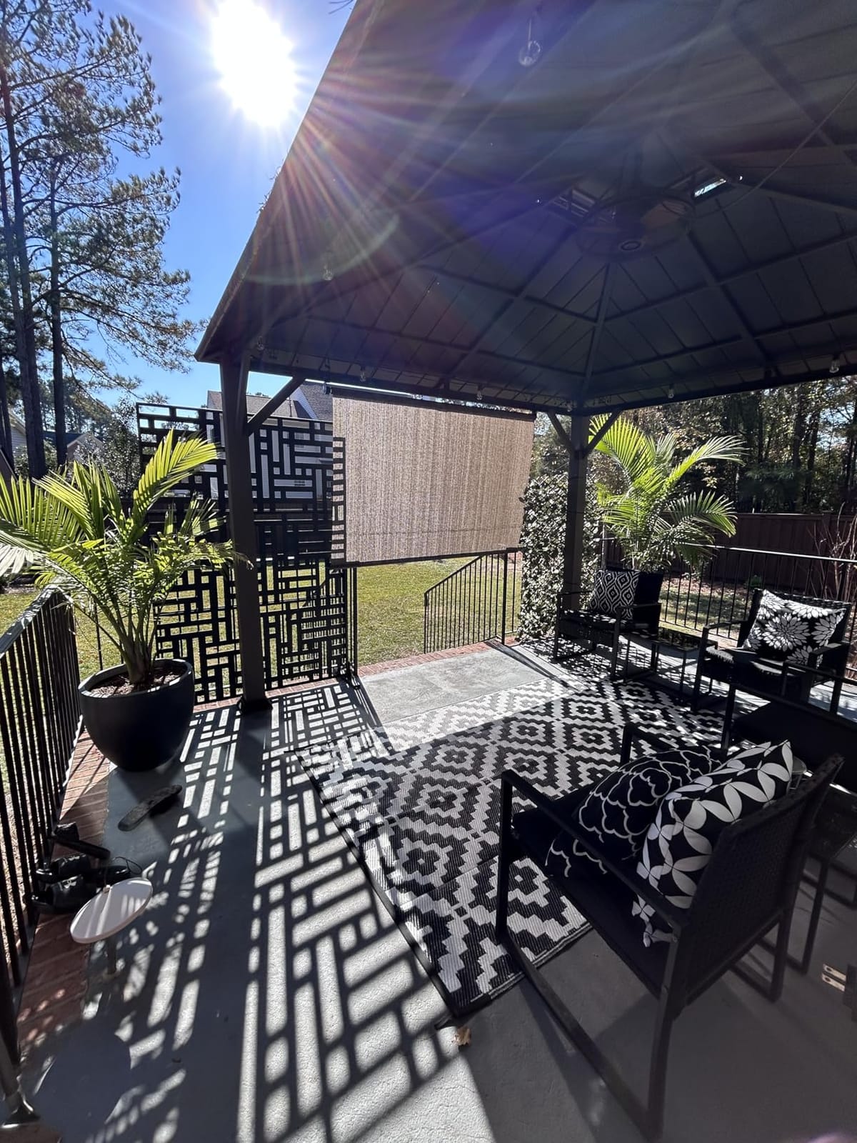 KANAGAWA Outdoor Roller Shade for Patio 8' W X 8' H, Mocha customer photo 2