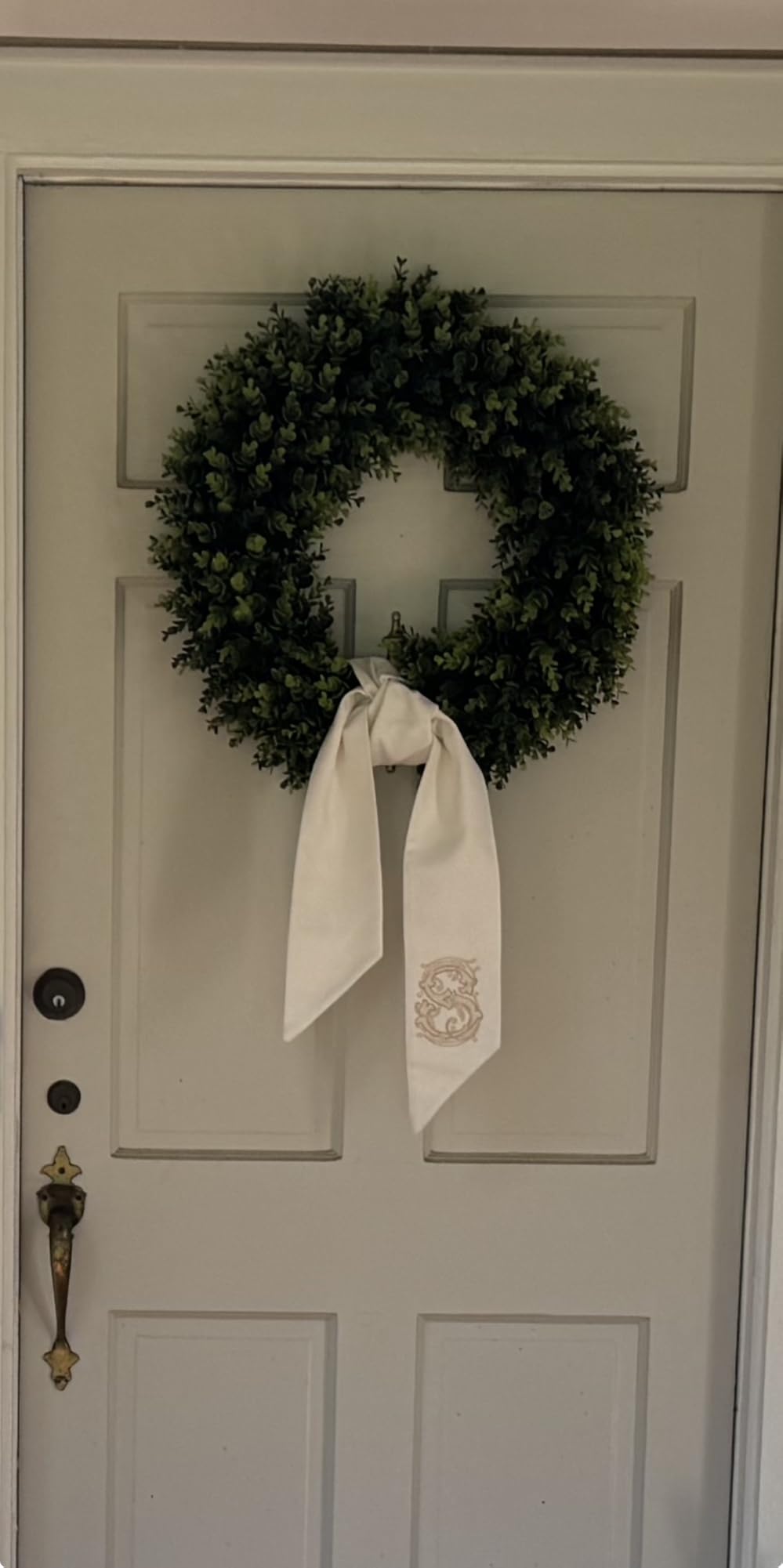 DDHS 20'' Boxwood Wreaths Front Door Artificial Spring Wreath. Wreaths for Front Door Farmhouse Wedding Green Year Round Indoor Outdoor for Summer Wreath St Patricks Day Decorations -(Hello Sign) customer photo 2