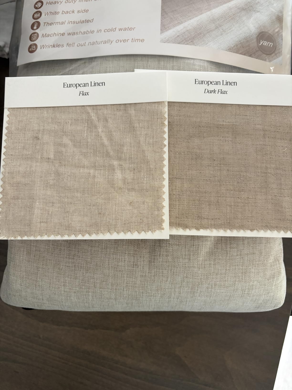 100% Blackout Curtains 84 Inch Length 2 Panels Set Farmhouse Style for Bedroom Windows/Living Room Thermal Insulated Neutral Boho Drapes Linen Blend Natural Ivory 7ft Long Hook Belt Pleated/Back Tab customer photo 2