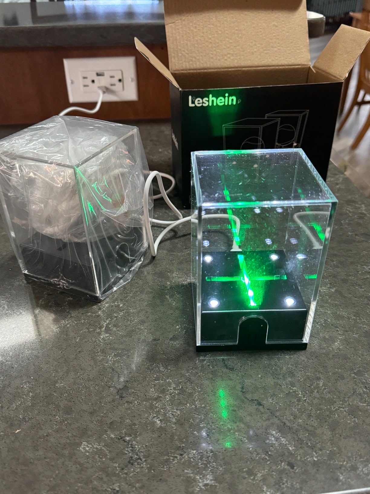Leshein Baseball Display Case, LED Light Baseball Case Acrylic Cube Holder customer photo 1
