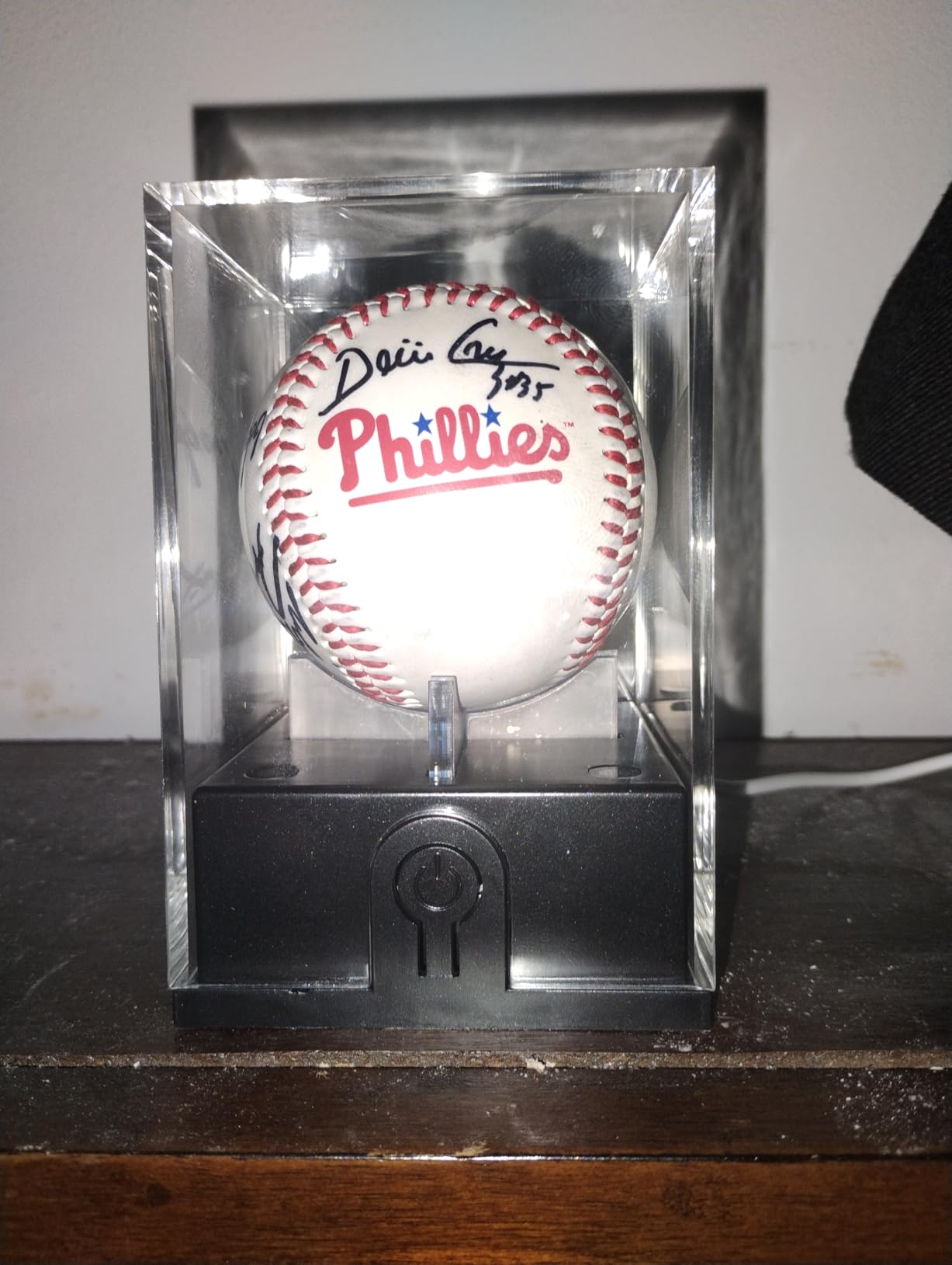 Leshein Baseball Display Case, LED Light Baseball Case Acrylic Cube Holder customer photo 2