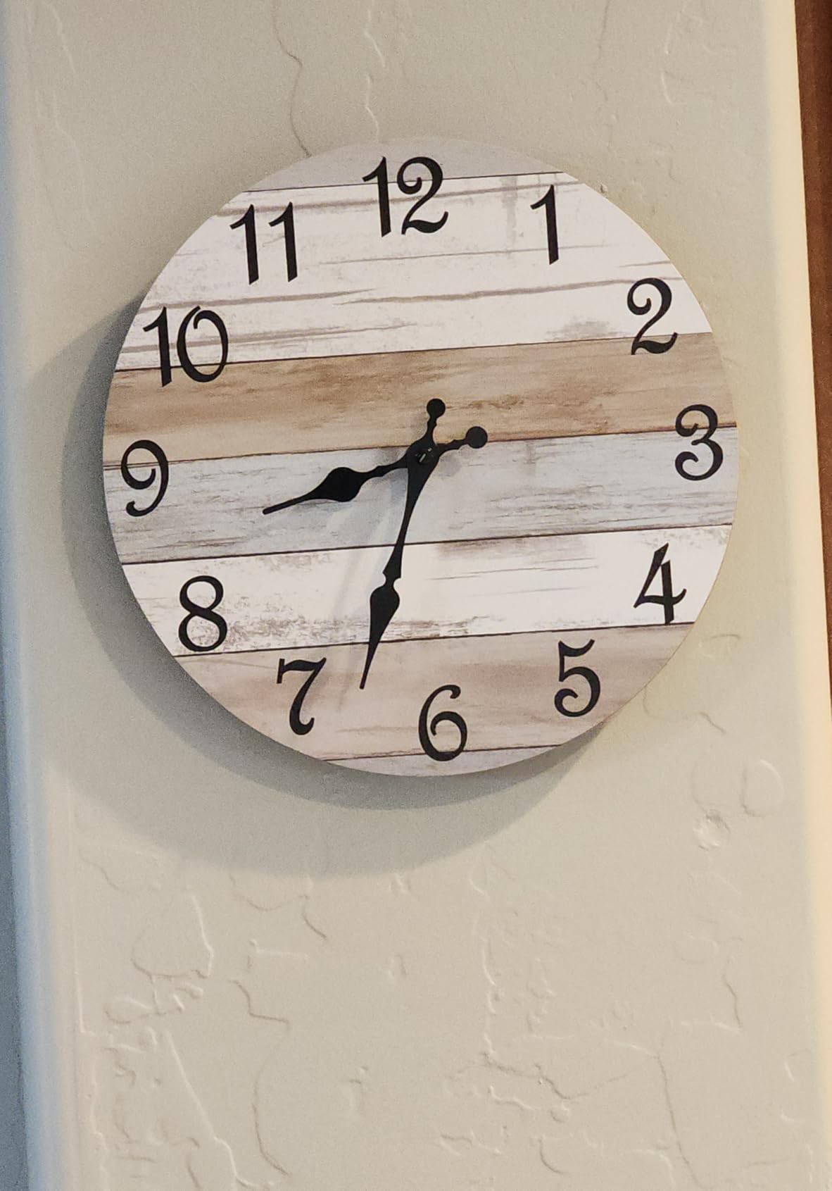 CHYLIN Wall Clock Non-Ticking Battery Operated Silent Rustic Coastal customer photo 2