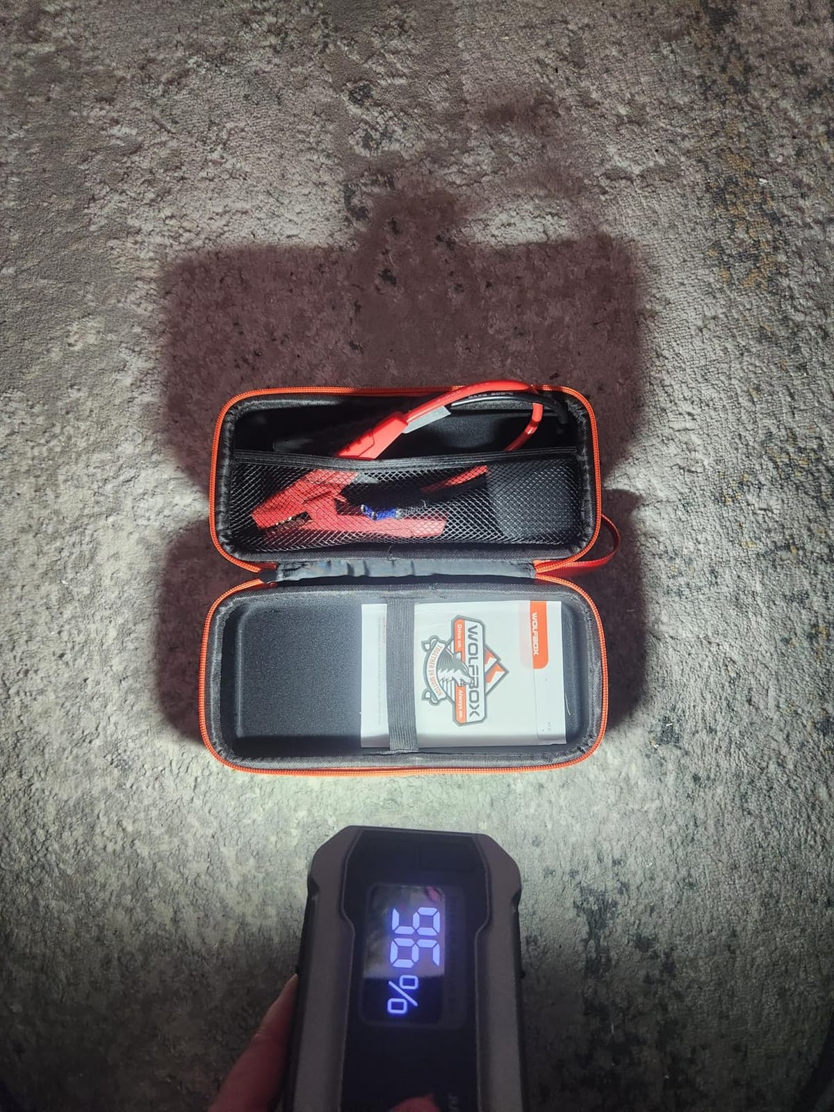 WOLFBOX 4000A Jump Starter,12V Car Battery Jumper Starter Portable with 65W Quick Charger,LED Display,88.8Wh Booster Jump Box Pack (10L Gas 10L Diesel Engine) with LED Light,Jumper Cables, MV24 customer photo 2