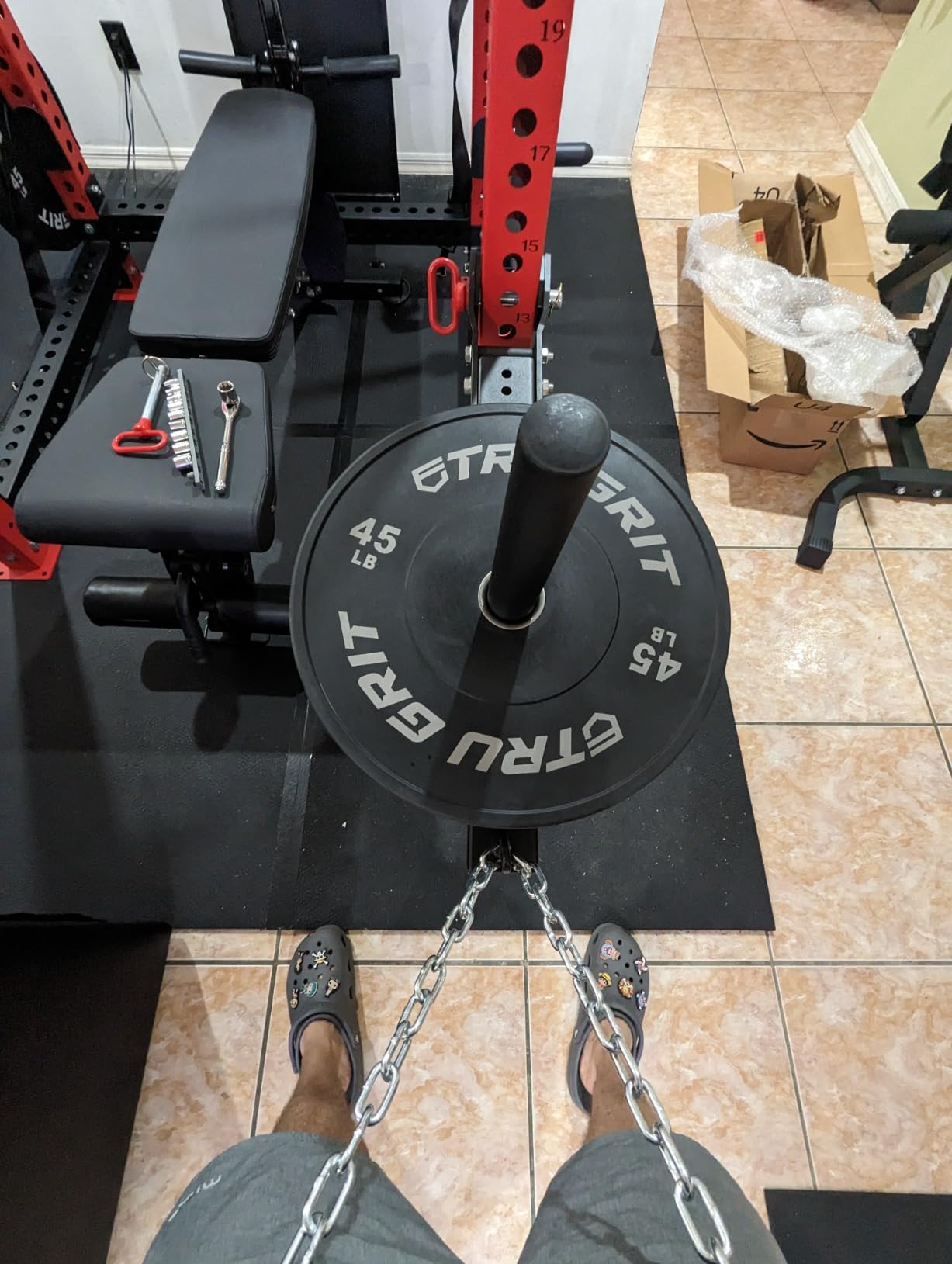 Belt Squat Attachment, 1100 lbs Weight Capacity, Fit All Racks-Universal Belt Squat System, Adjustable Length, No Assembly Required - Best Choice for Squat, Belt Included customer photo 1