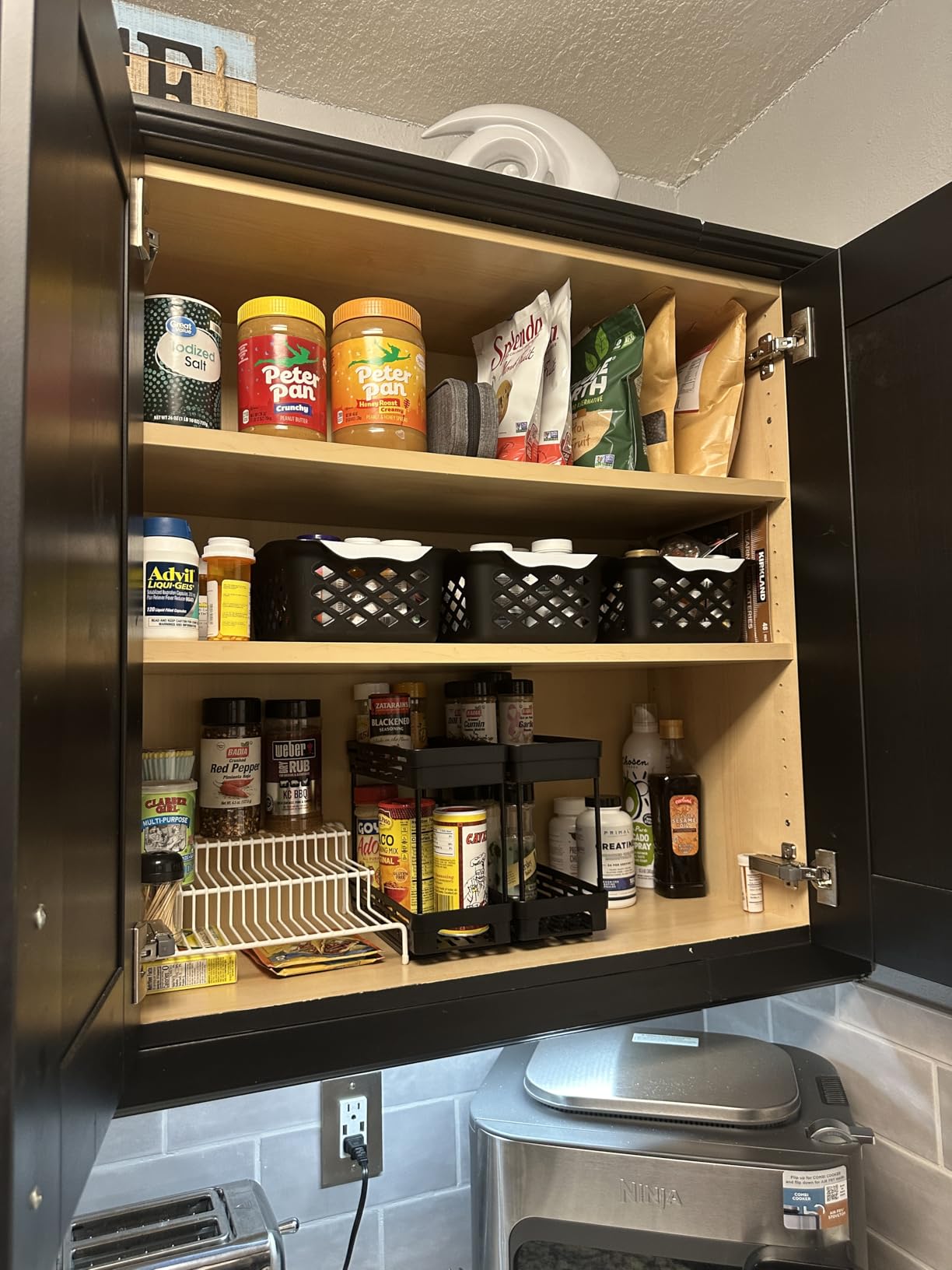 Pull Out Spice Rack Organizer for Cabinet, 3 Packs Slide Out Spice Racks Organizer, Spice Cabinet Organizers, Cabinet Size Need:12'' Highx11'' Deepx5'' Wide,Each Tier Hold 10 Spice Jar - 2 Tier, Black customer photo 1