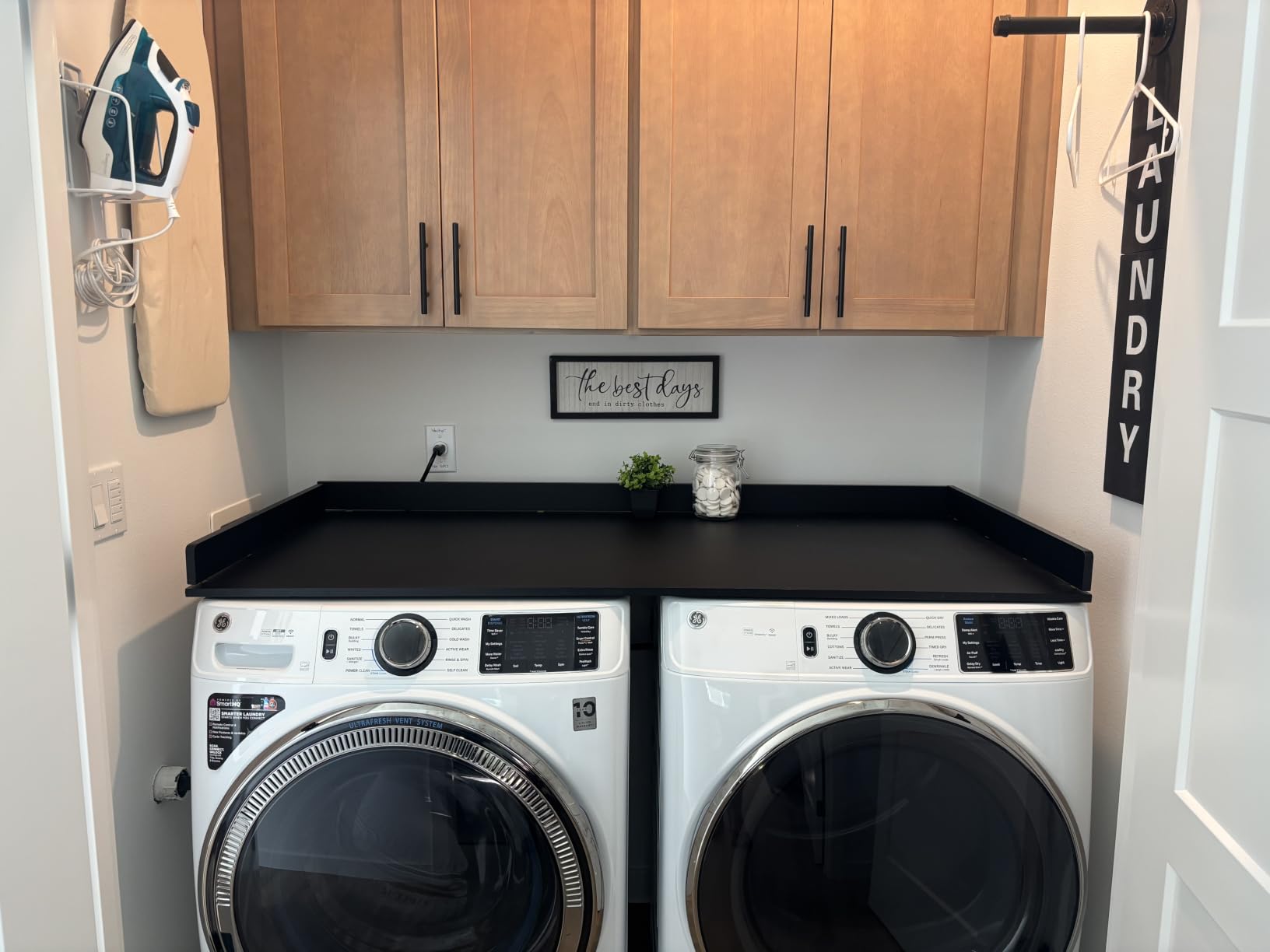 Gashell Bamboo Washer Dryer Countertop for Laundry Room Organization customer photo 1