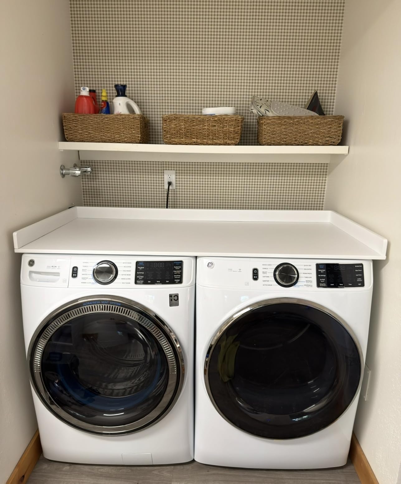 Gashell Bamboo Washer Dryer Countertop for Laundry Room Organization customer photo 2