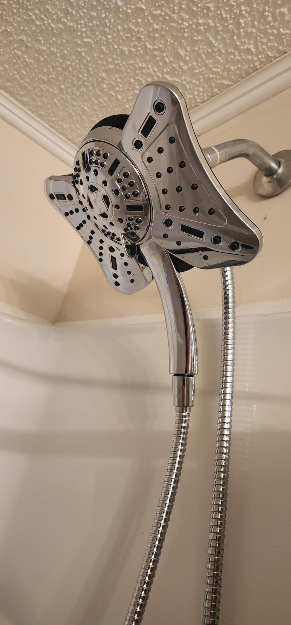 GRICH Shower Head with Handheld Spray - Dual High Pressure Showerhead | Rainfall Shower Heads Combo, Detachable Hand Shower, 9 Spray Settings, 60