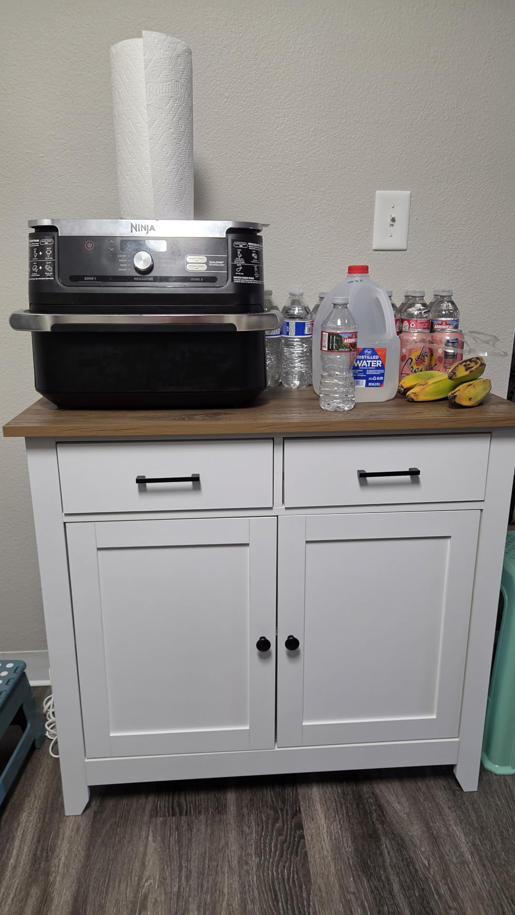 HORSTORS Farmhouse Kitchen Storage Cabinet, Small Buffet, Coffee Bar, Black customer photo 1
