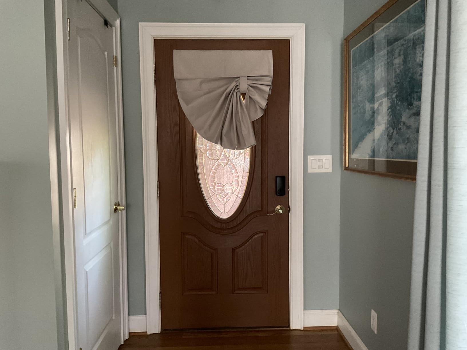 HOMEIDEAS 100% Blackout Linen Door Curtains for French Door 26x68 Inch customer photo 2