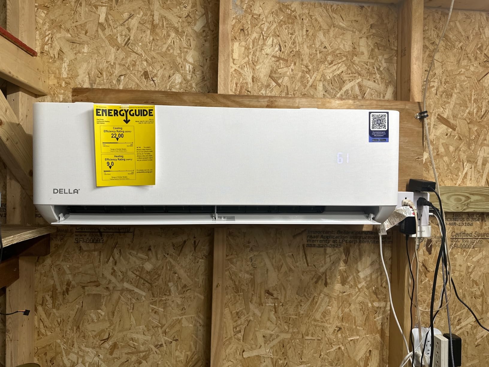 DELLA Optima Series 9,000 BTU Mini Split AC, Hyper Heat Down to -13°F, Up to 400 Sq. Ft, 24 SEER2 115V, Energy Star, WiFi & Alexa, Inverter AC with 0.75 Ton Pre-Charged Heat Pump & 16.4ft Kit customer photo 1