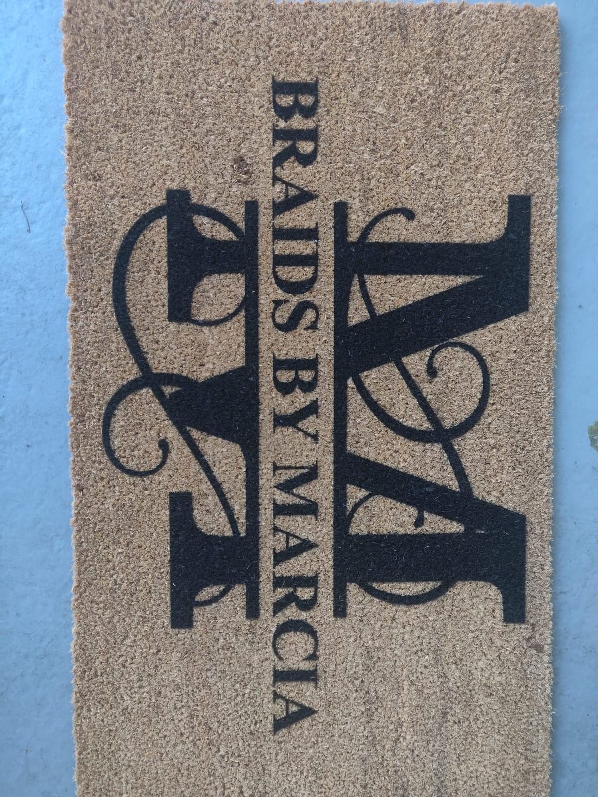 Personalized Split Monogram Coir Doormat 24x36 – Custom Front Door Mat customer photo 1