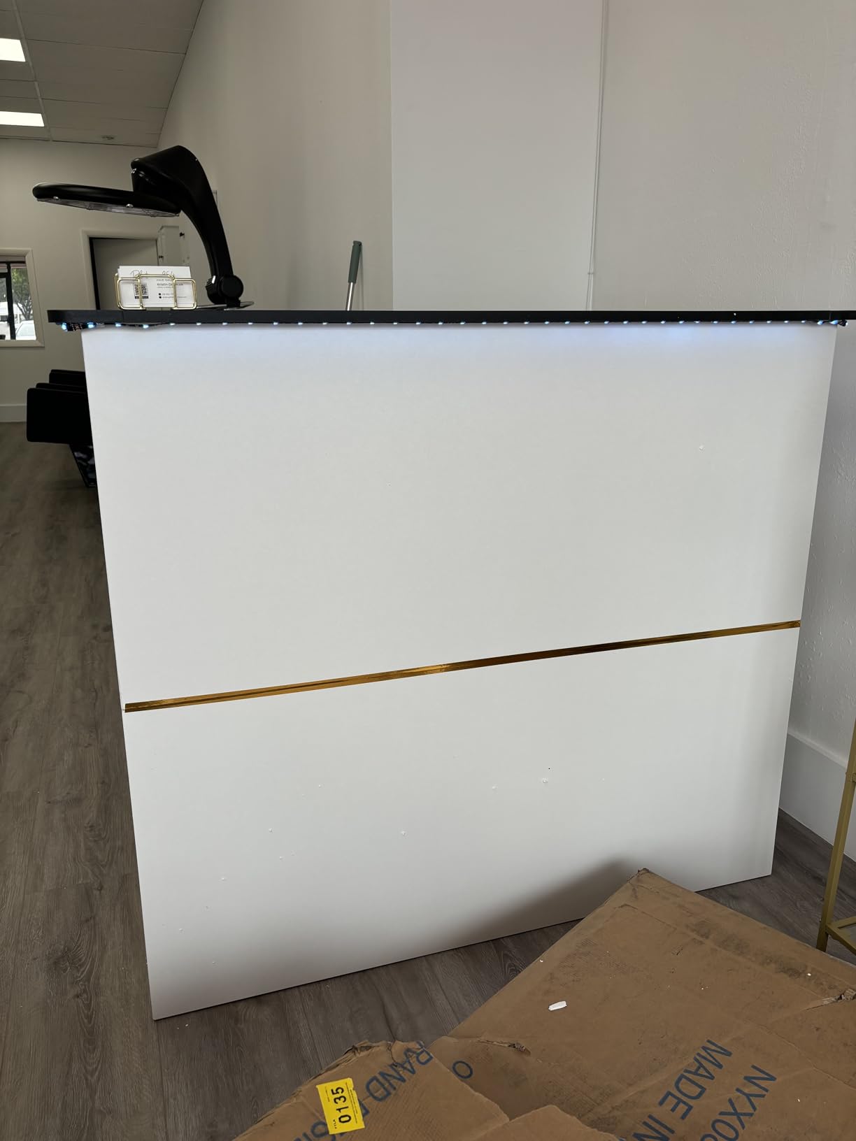 AHB Reception Desk with Counter, Modern Front Table Equipped Lockers customer photo 1