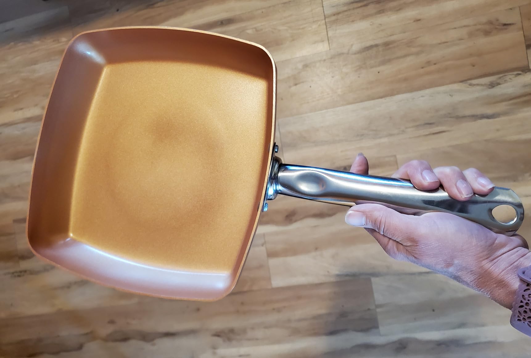 Toutrop Non-Stick Copper Square Frying Pan, 9.5