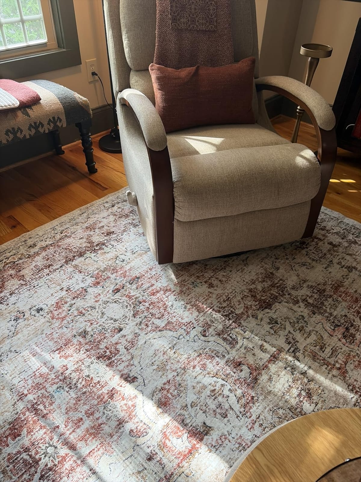 CHAMPLANT Washable Area Rug 5'x7' Retro Boho Chic Medallion Distressed Design Living Room Indoor Non-Slip Large Oriental Accent Throw Rug for Kitchen Bedroom Office Carpet customer photo 2