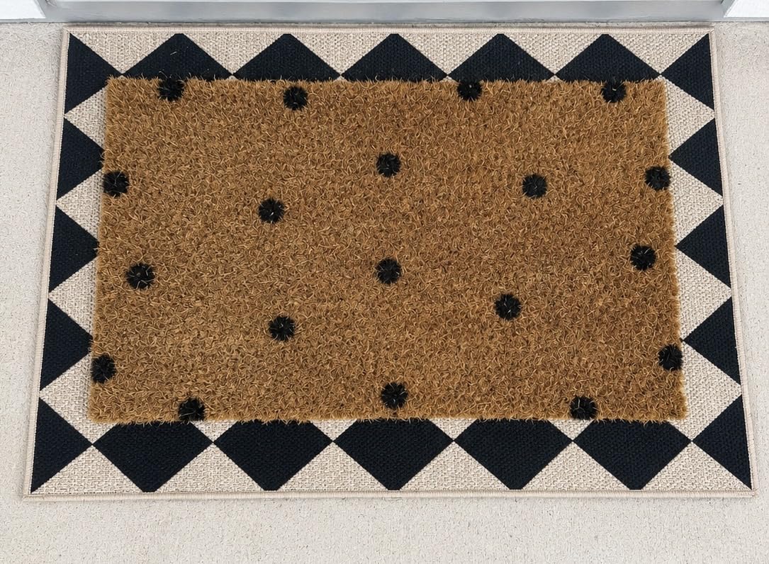 Lahome Checkered Easy Jute 5x7 Area Rugs, Washable Outdoor Patio Rug for Living Room Diamond Indoor Outdoor Carpet, Farmhouse Geometric Non Slip Black Carpet for Backyard Dining Room customer photo 2