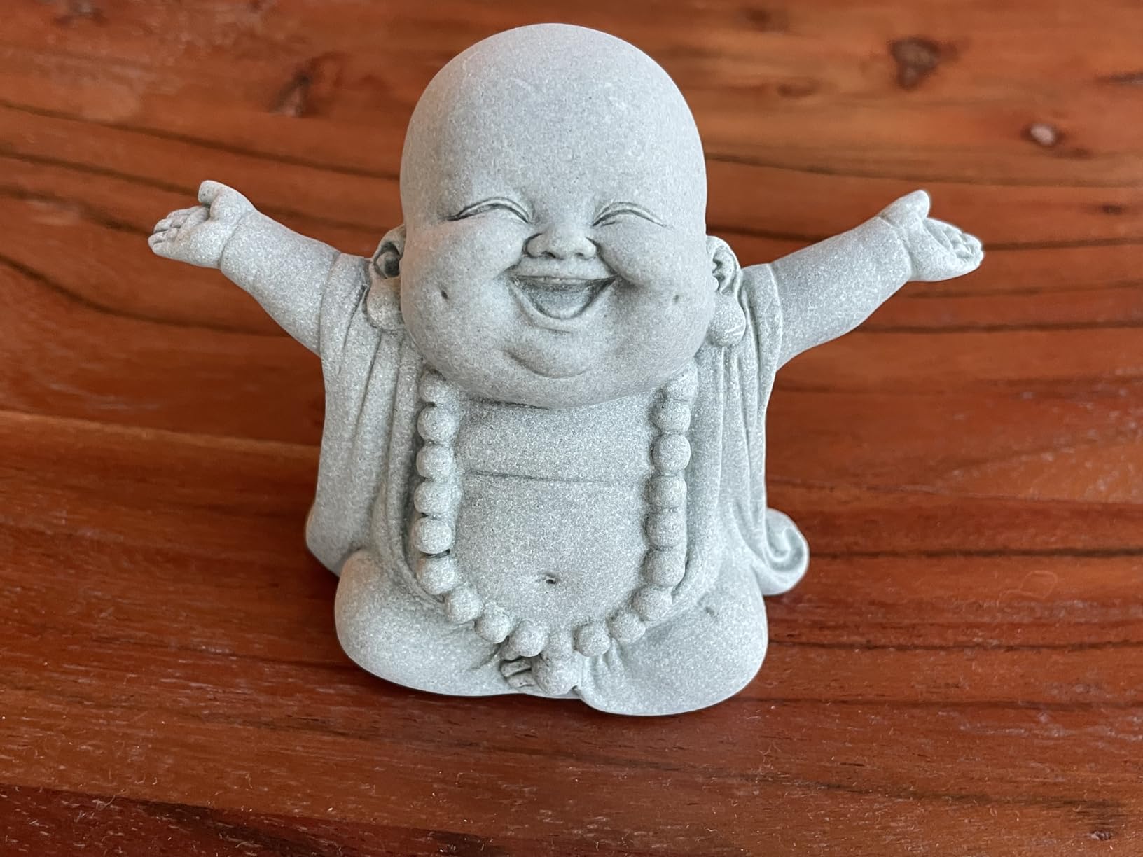 Landical Buddha Sandstone Statues Zen Monk Sculptures,Laughing Buddha customer photo 2