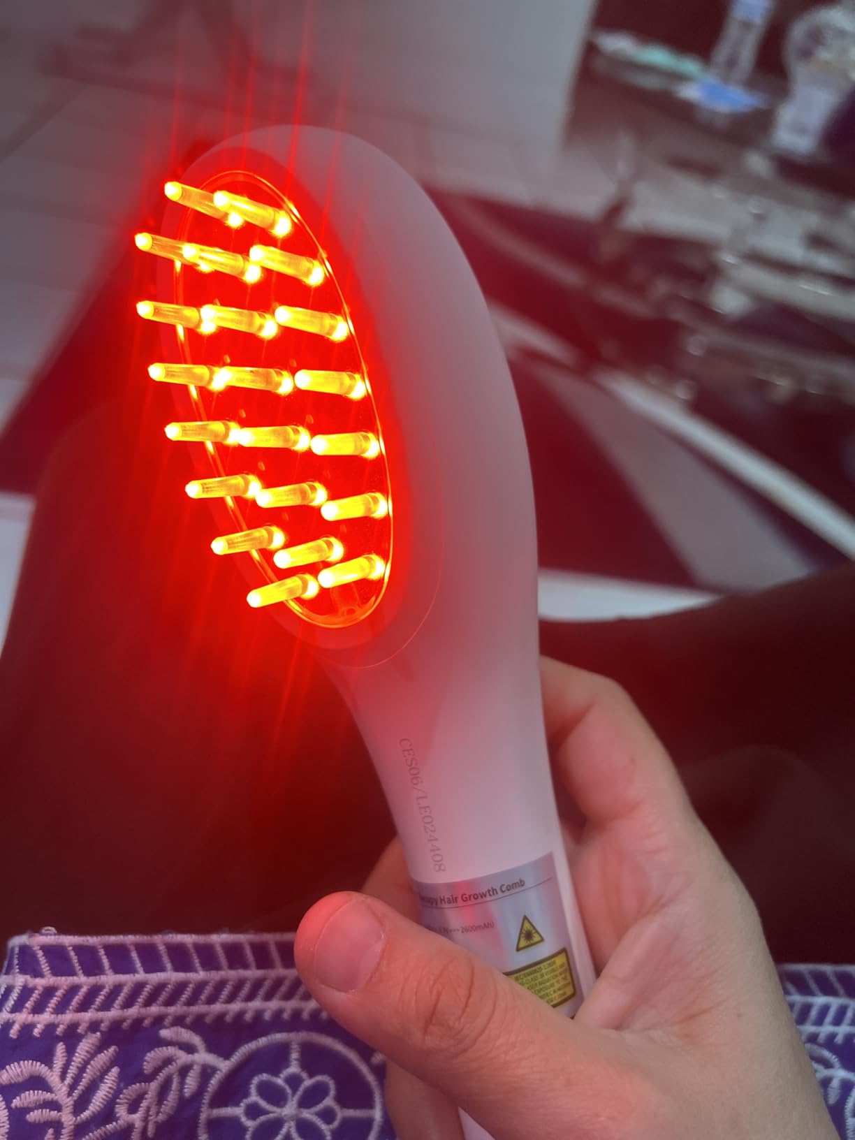 Laser Therapy Hair Growth Comb, Red Light Therapy, Low Level Laser Therapy To Promote Hair Growth in Women and Men customer photo 2