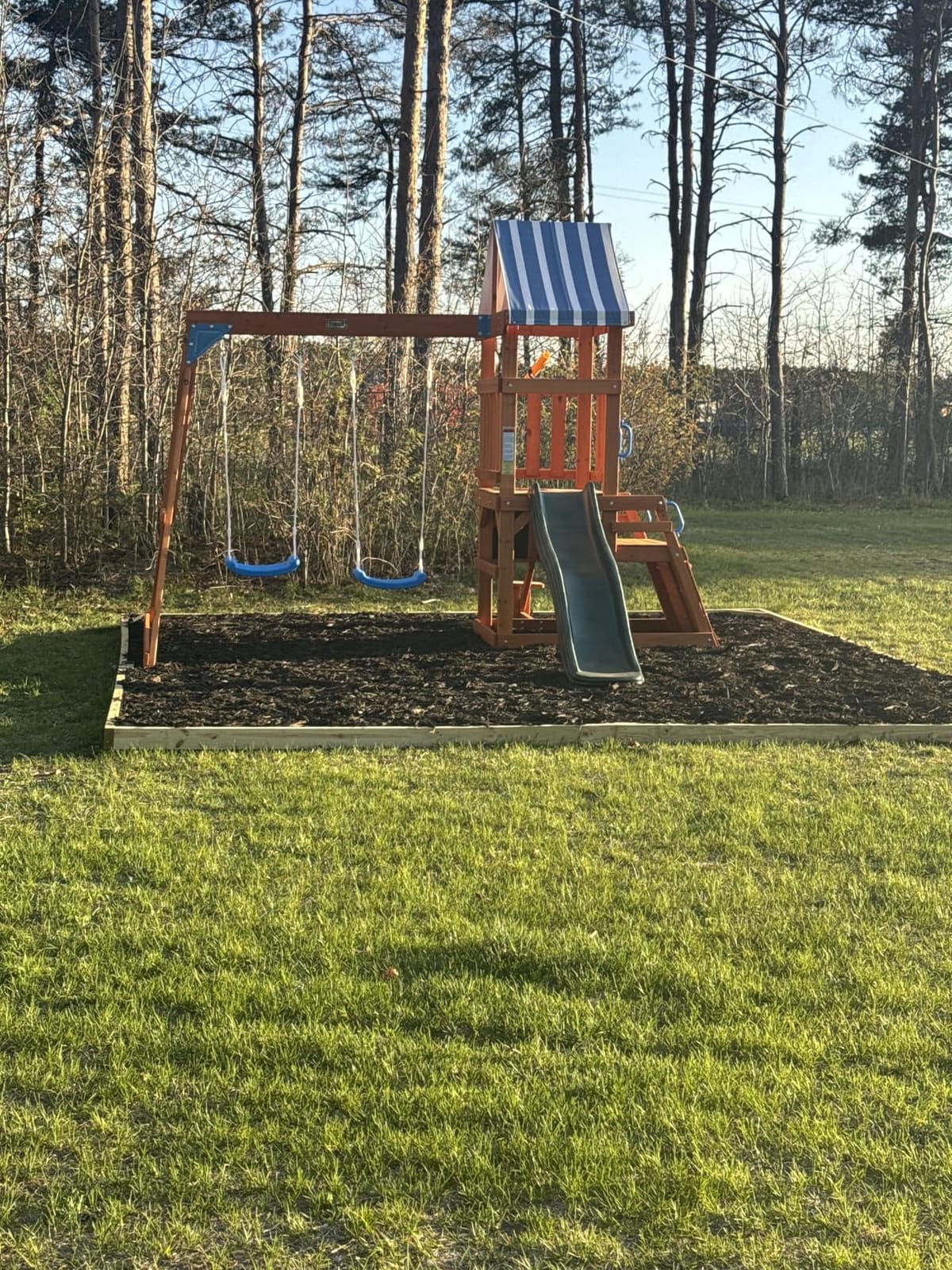ROBOTIME Wooden Swing Set for Backyard, All-in-One Kids Playset, Ages 3-10 customer photo 1