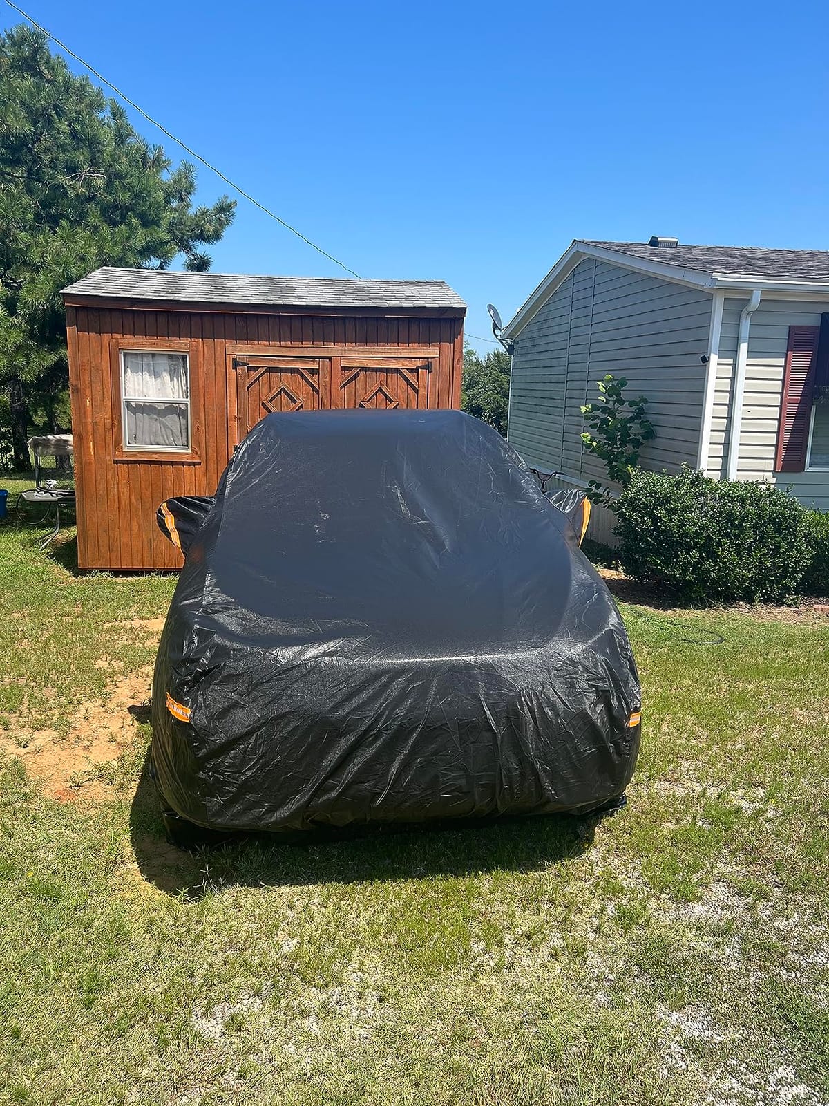 Kayme Hail Protector Car Cover Fit SUV Jeep-Length (182 to 191 Inch) | Separable dual-layer car cover, shock-absorb inner liner against hail, 100% waterproof outer cover for sun & rain resistance customer photo 2
