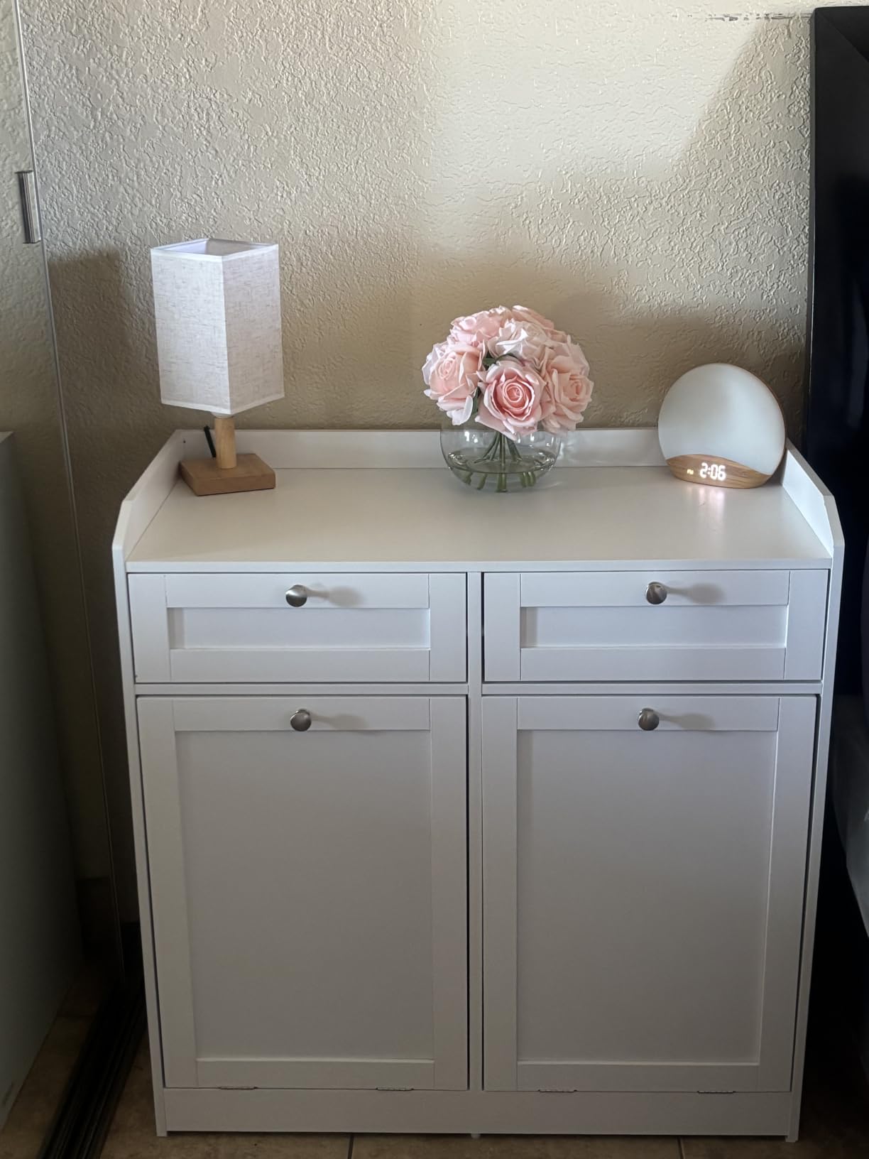 VASAGLE Laundry Cabinet with Tilt-Out Basket, 2 Drawers, 2 Baskets, customer photo 2